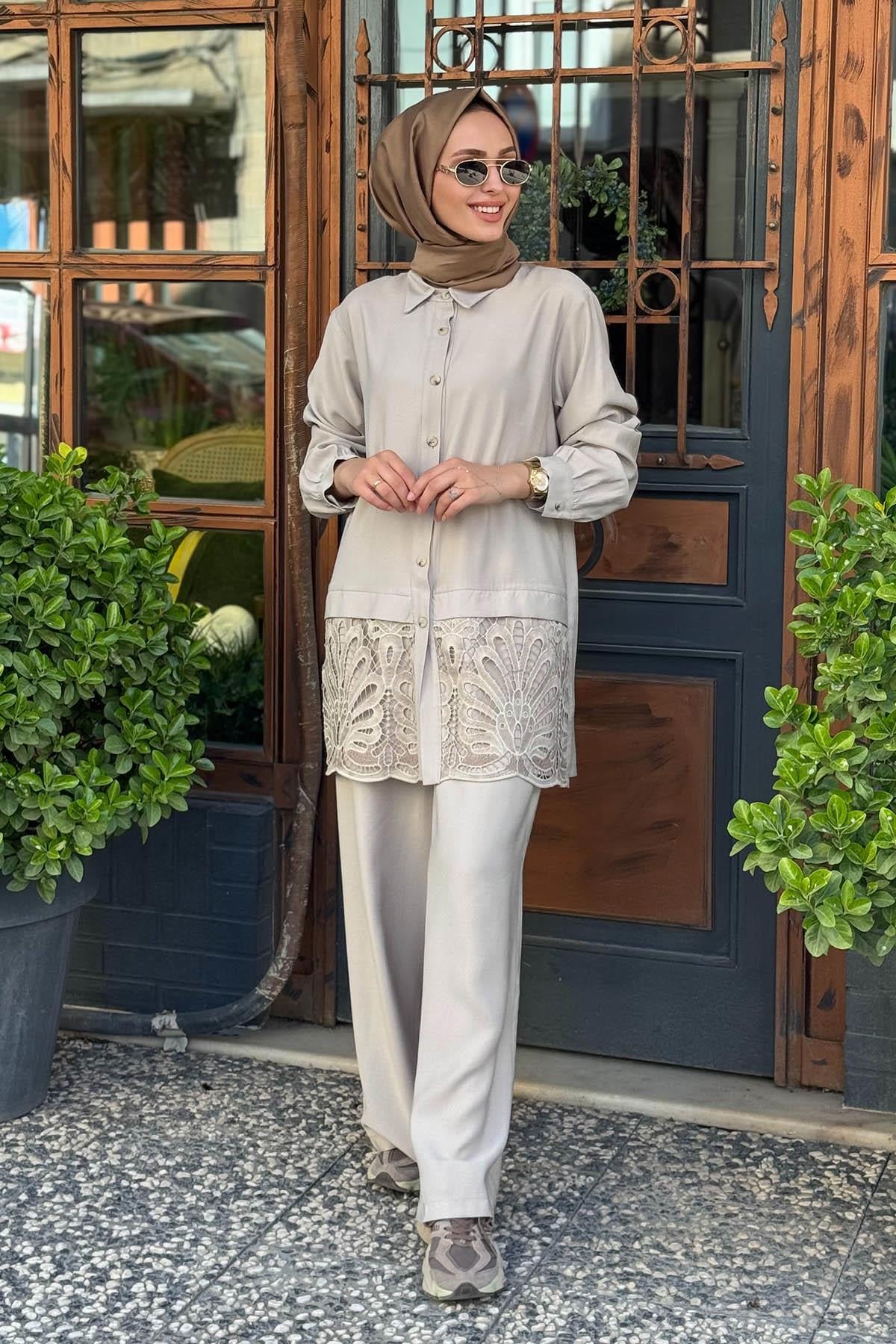 Nurcan Çetin Pantolonlu Takım 25418 Taş