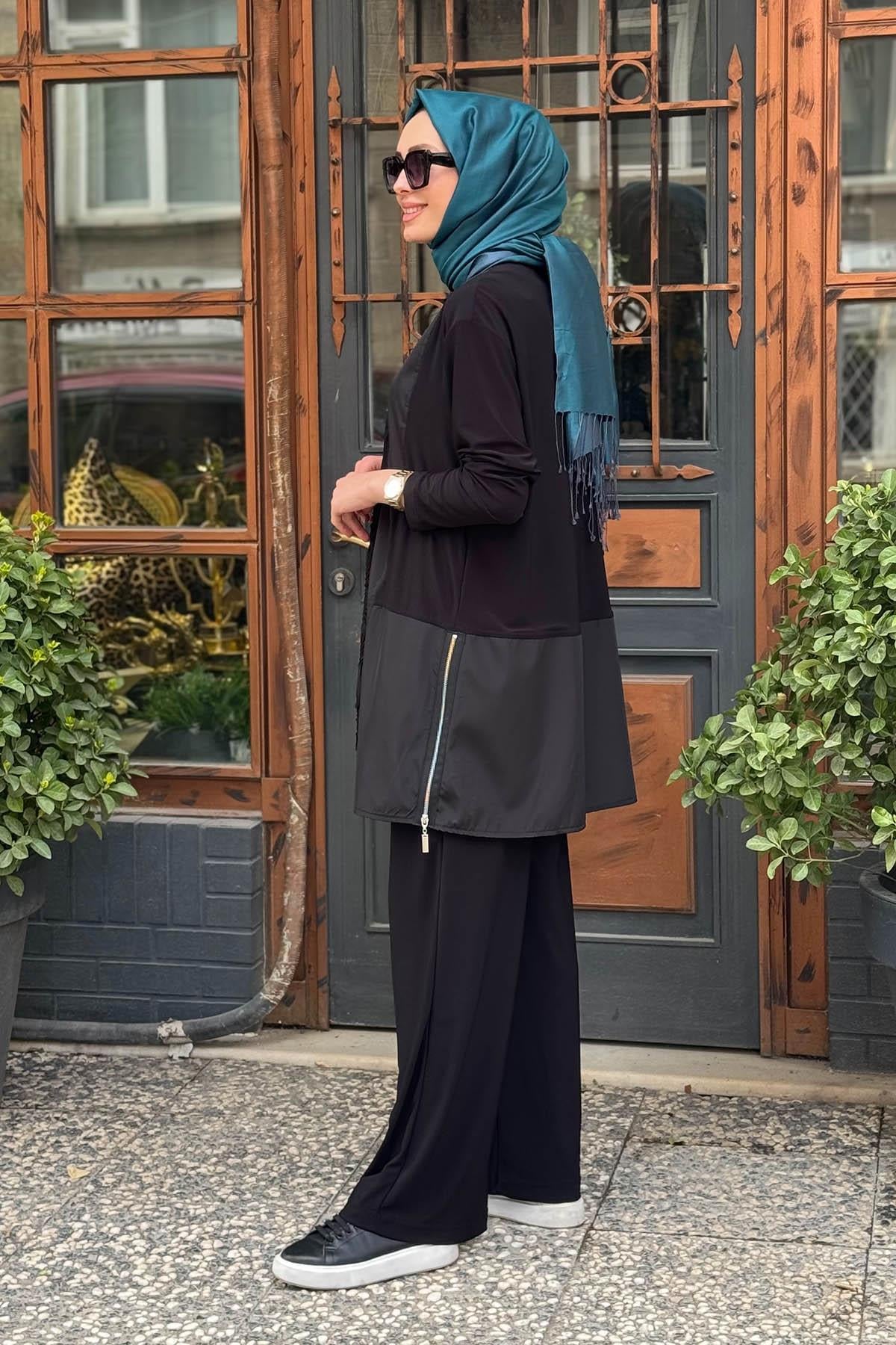 Nurcan Çetin Pantolonlu Takım 25419 Siyah