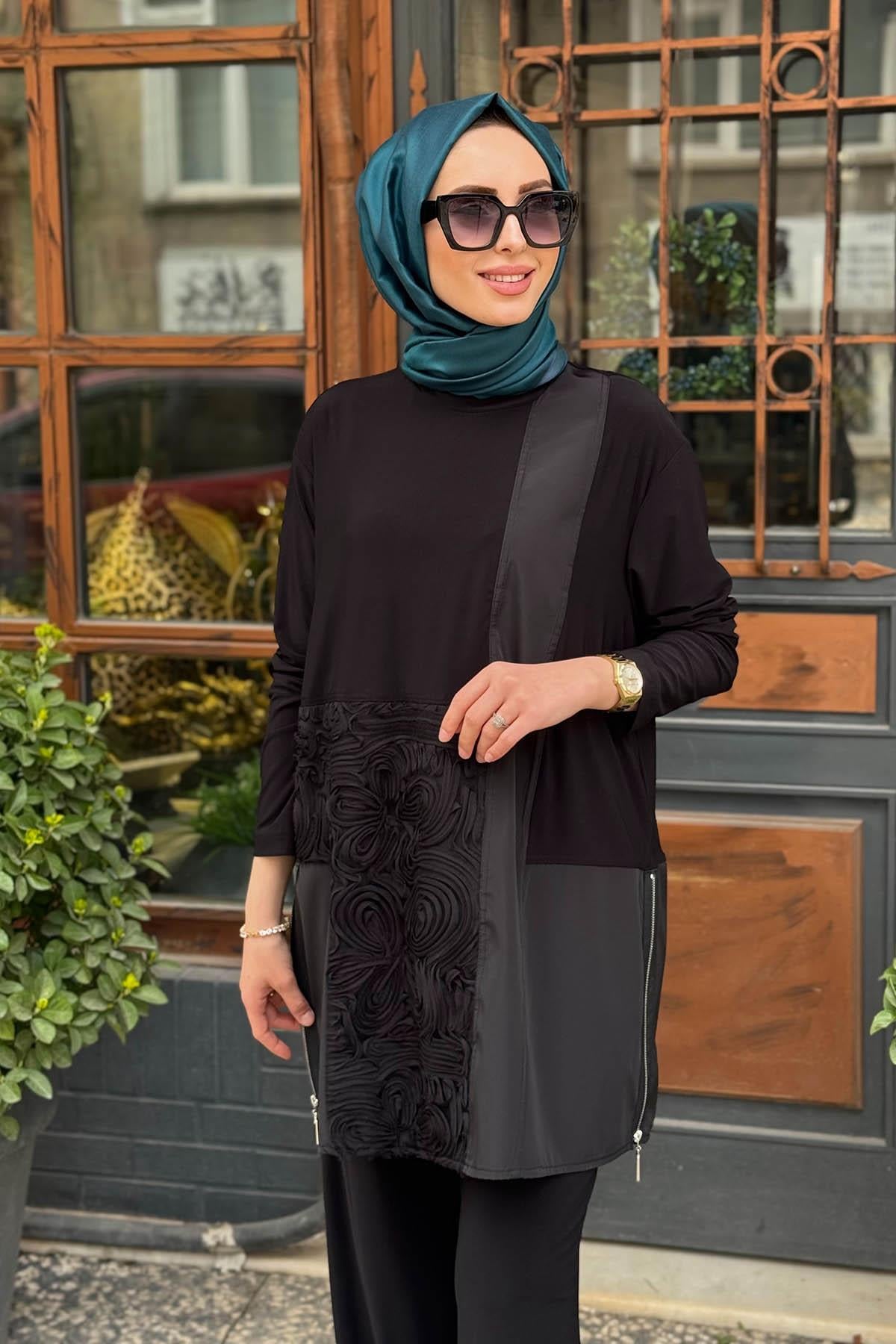 Nurcan Çetin Pantolonlu Takım 25419 Siyah