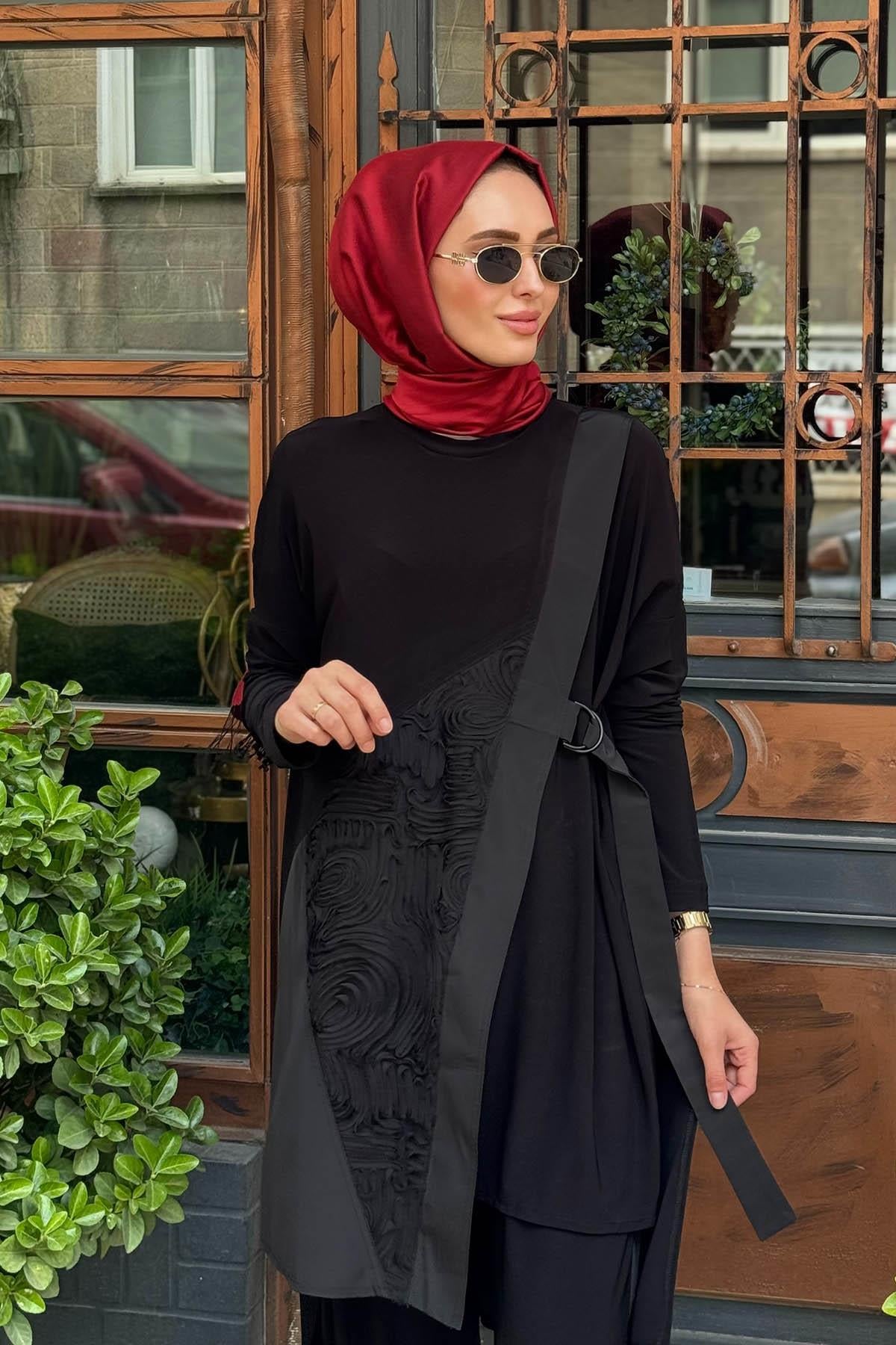 Nurcan Çetin Pantolonlu Takım 25420 Siyah
