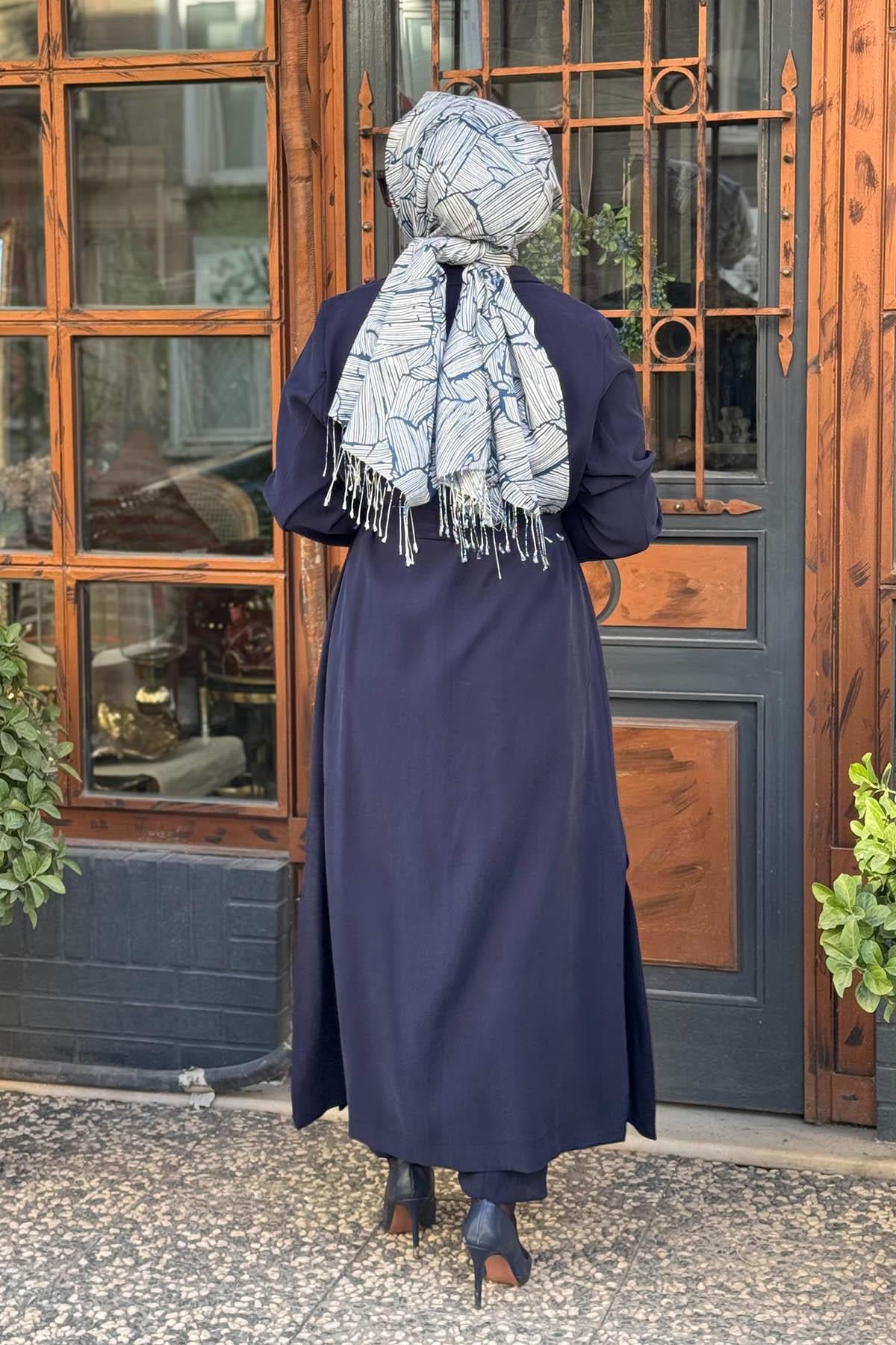 Nurcan Çetin Pantolonlu Takım 25421 Lacivert