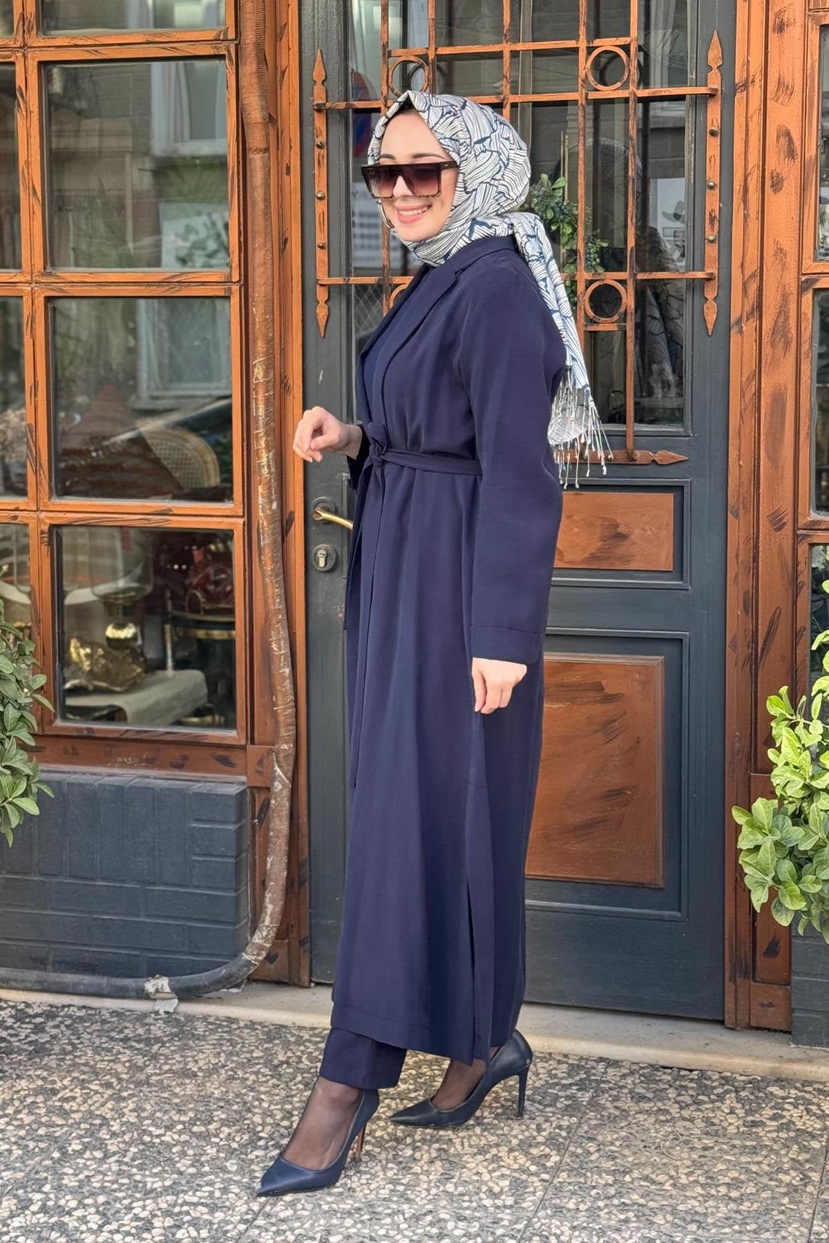 Nurcan Çetin Pantolonlu Takım 25421 Lacivert