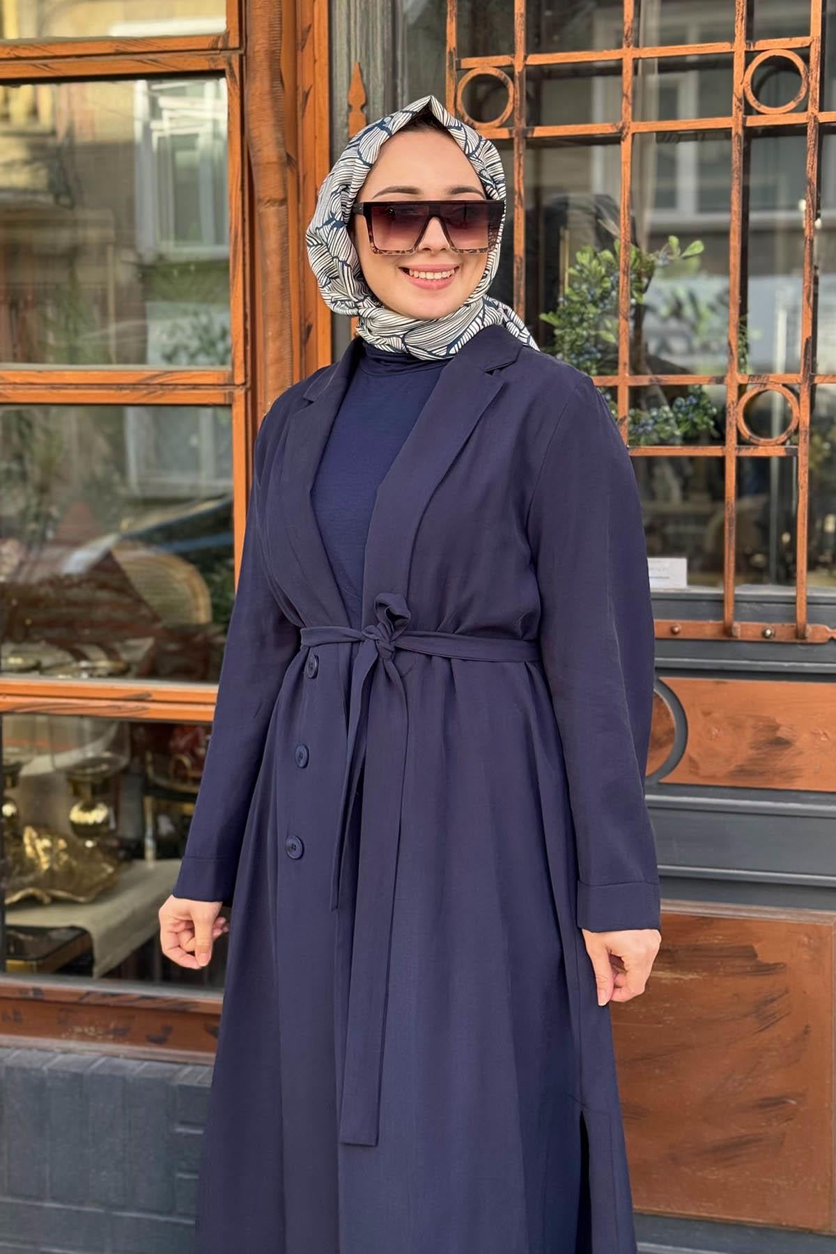 Nurcan Çetin Pantolonlu Takım 25421 Lacivert