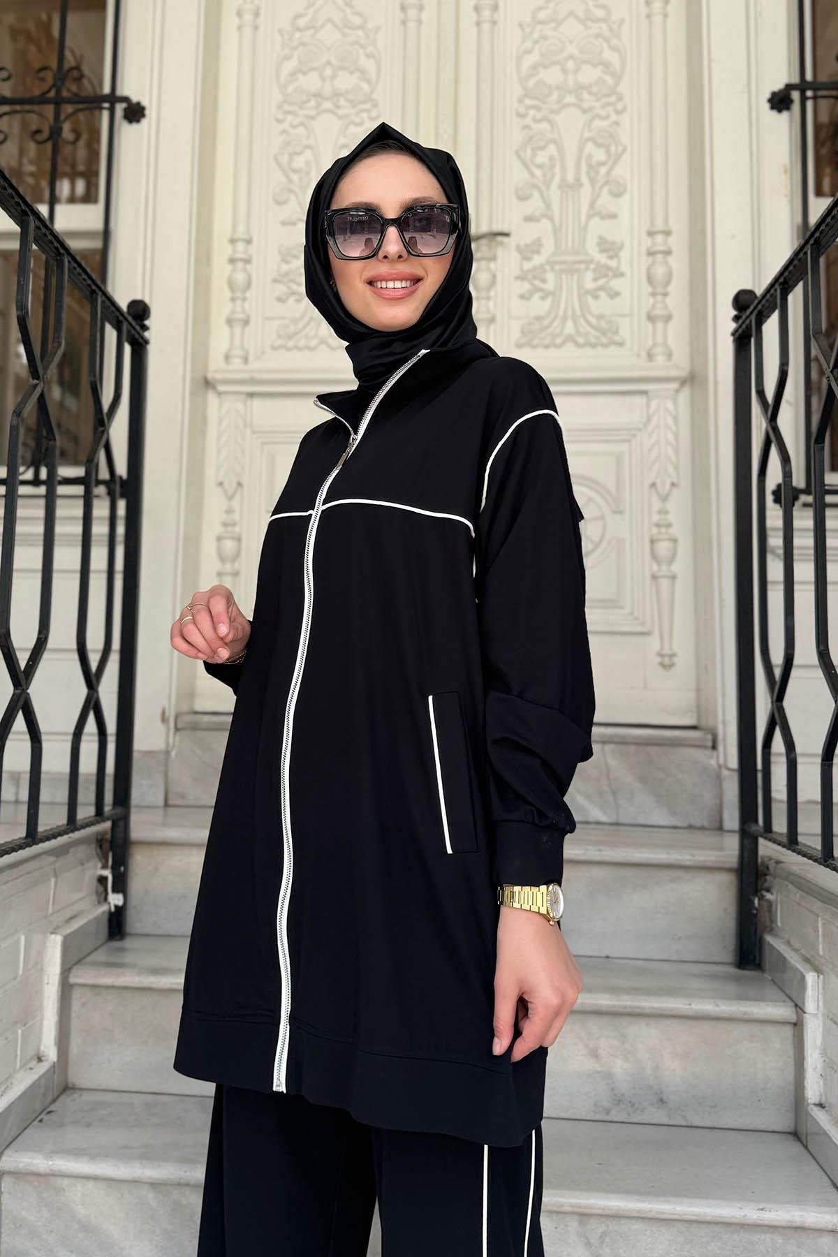 Nurcan Çetin Pantolonlu Takım 25423 Siyah