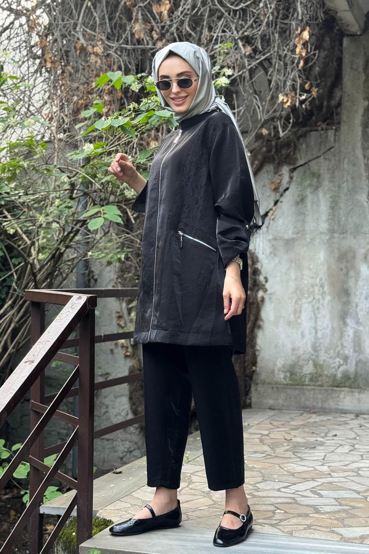 Nurcan Çetin Pantolonlu Takım 25426 Siyah