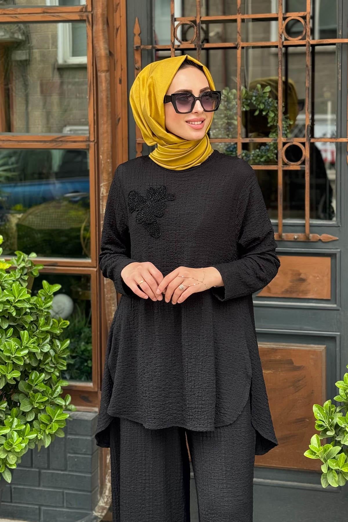 Nurcan Çetin Pantolonlu Takım 25428 Siyah