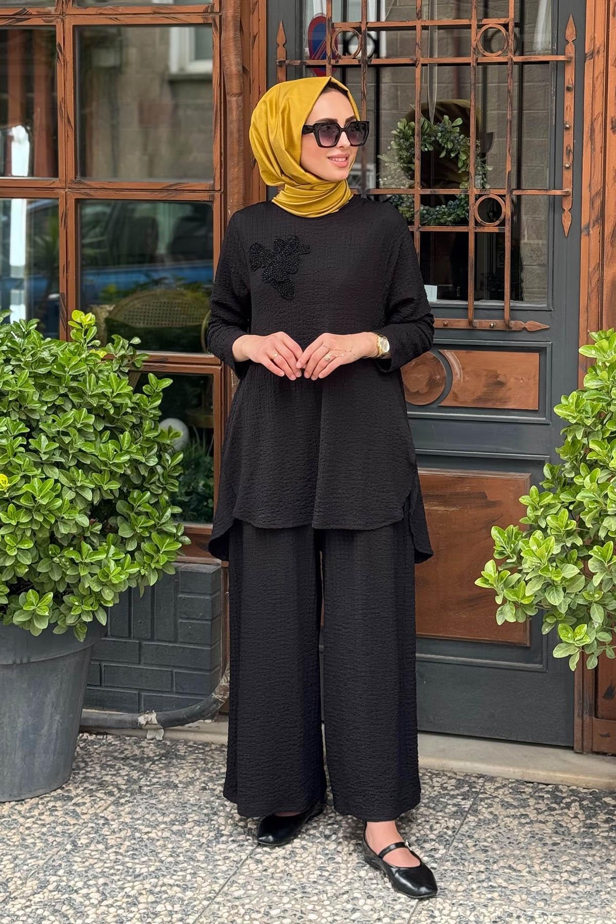 Nurcan Çetin Pantolonlu Takım 25428 Siyah