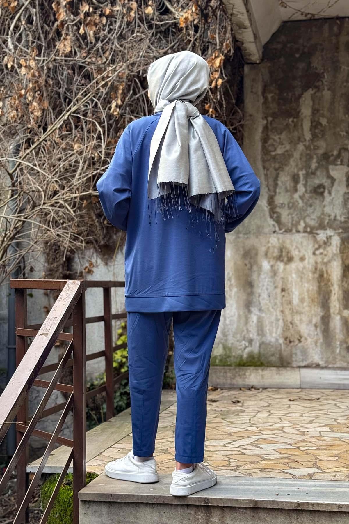 Nurcan Çetin Pantolonlu Takım 25432 İndigo