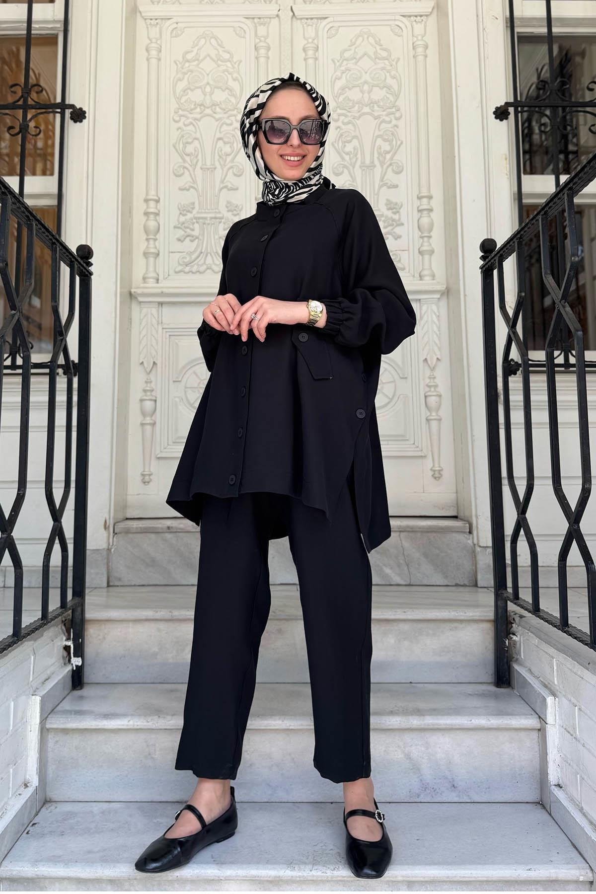 Nurcan Çetin Pantolonlu Takım 25441 Siyah