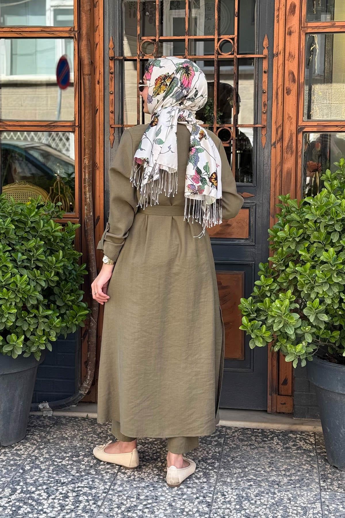 Nurcan Çetin Pantolonlu Takım 25442 Haki