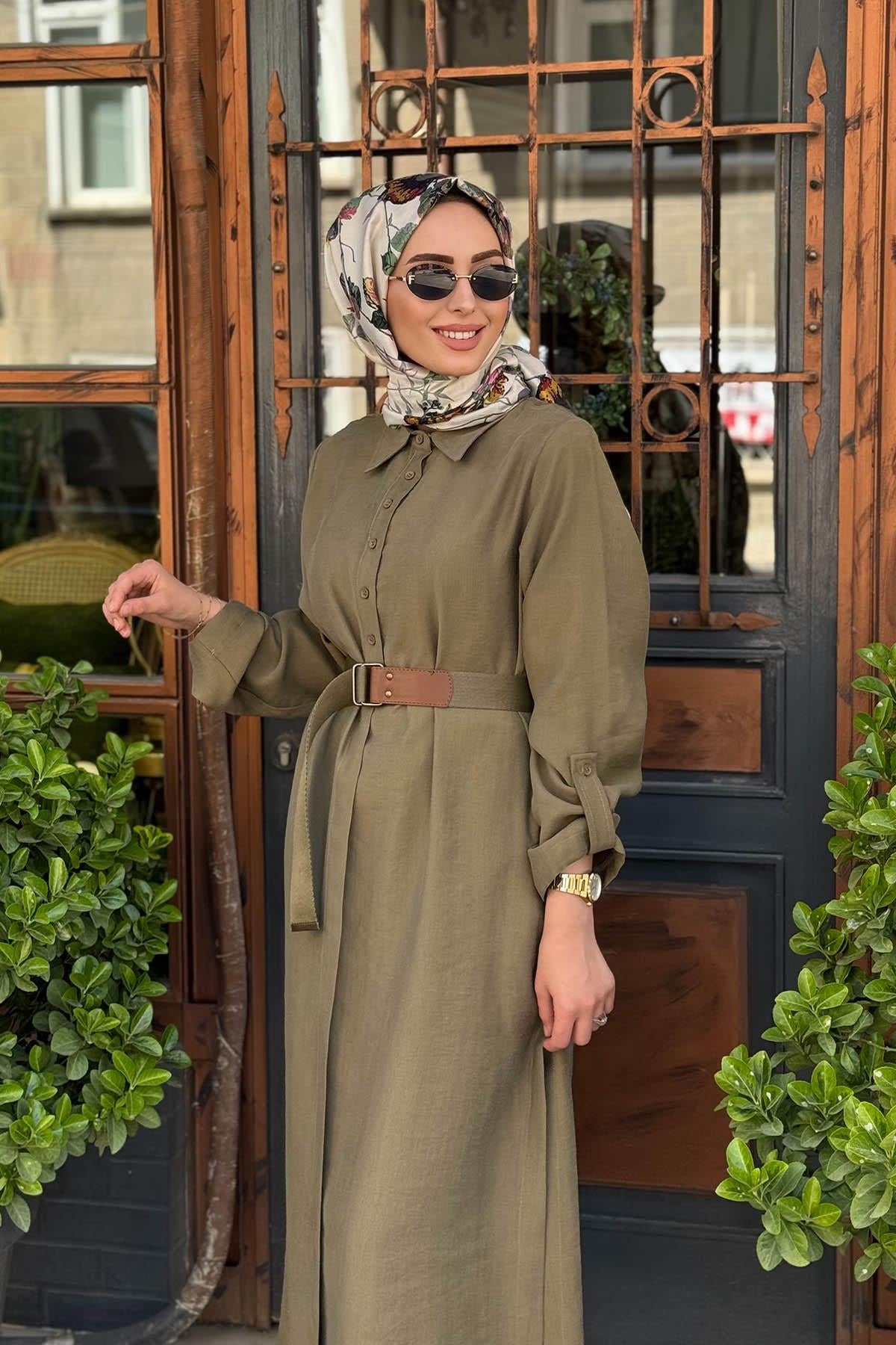 Nurcan Çetin Pantolonlu Takım 25442 Haki