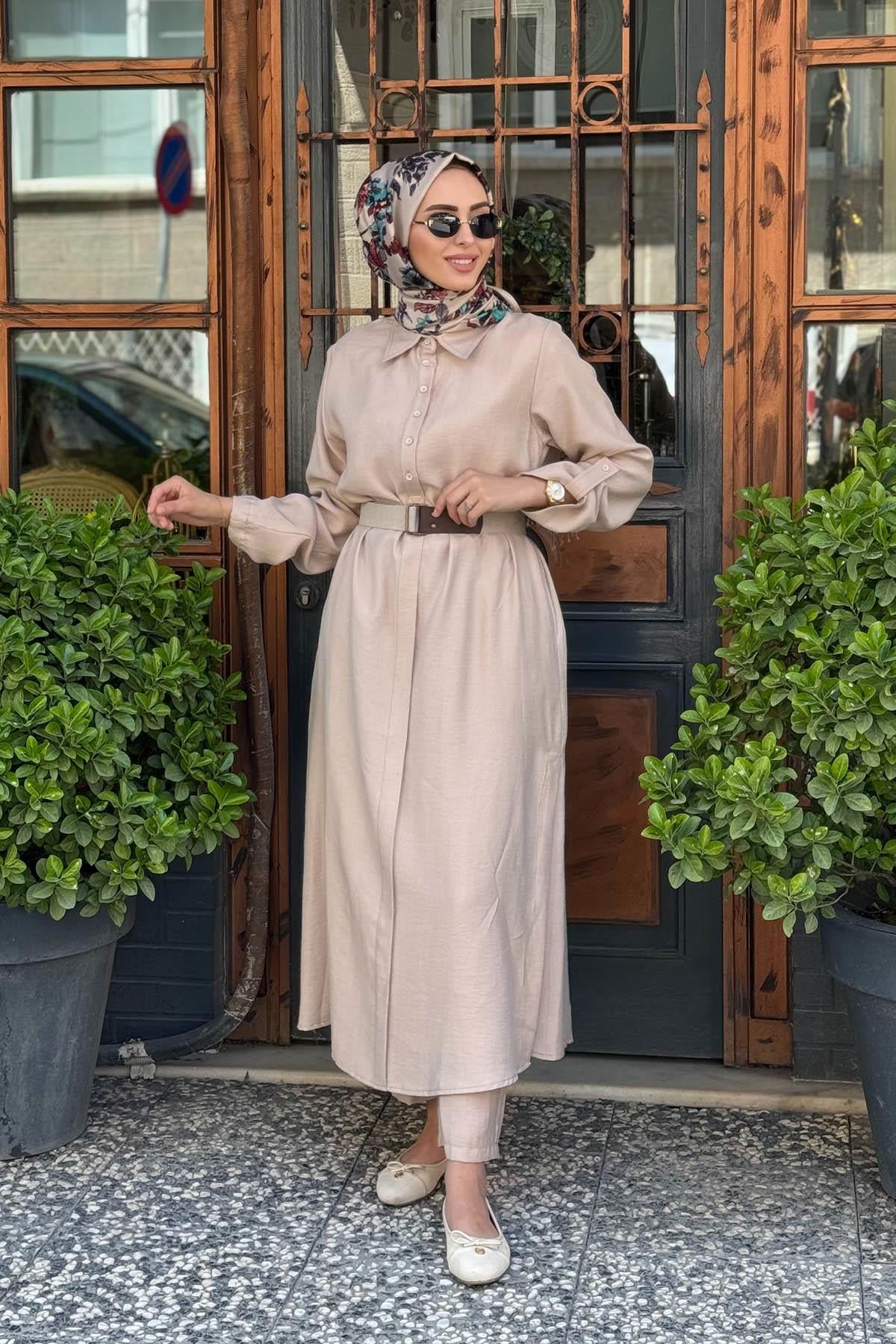 Nurcan Çetin Pantolonlu Takım 25442 Taş