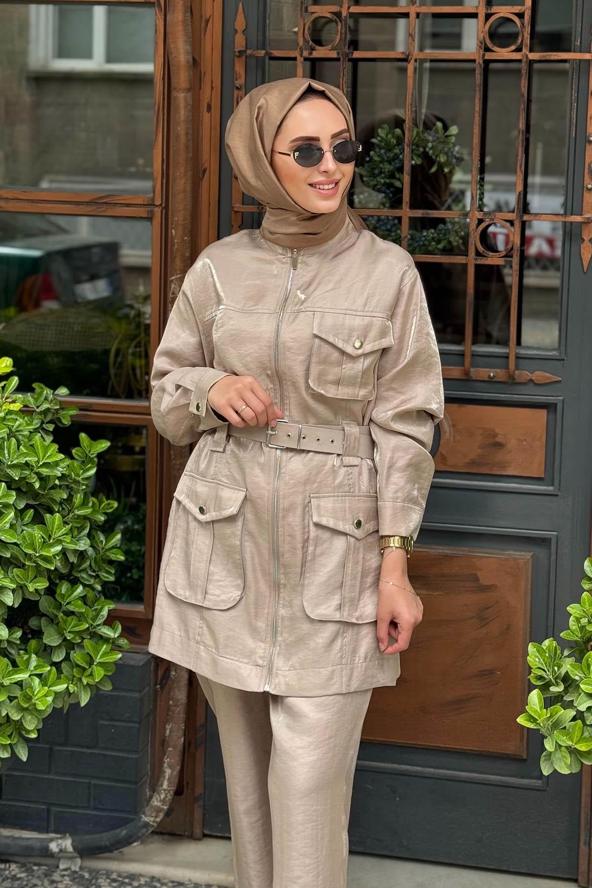 Nurcan Çetin Pantolonlu Takım 25463 Taş