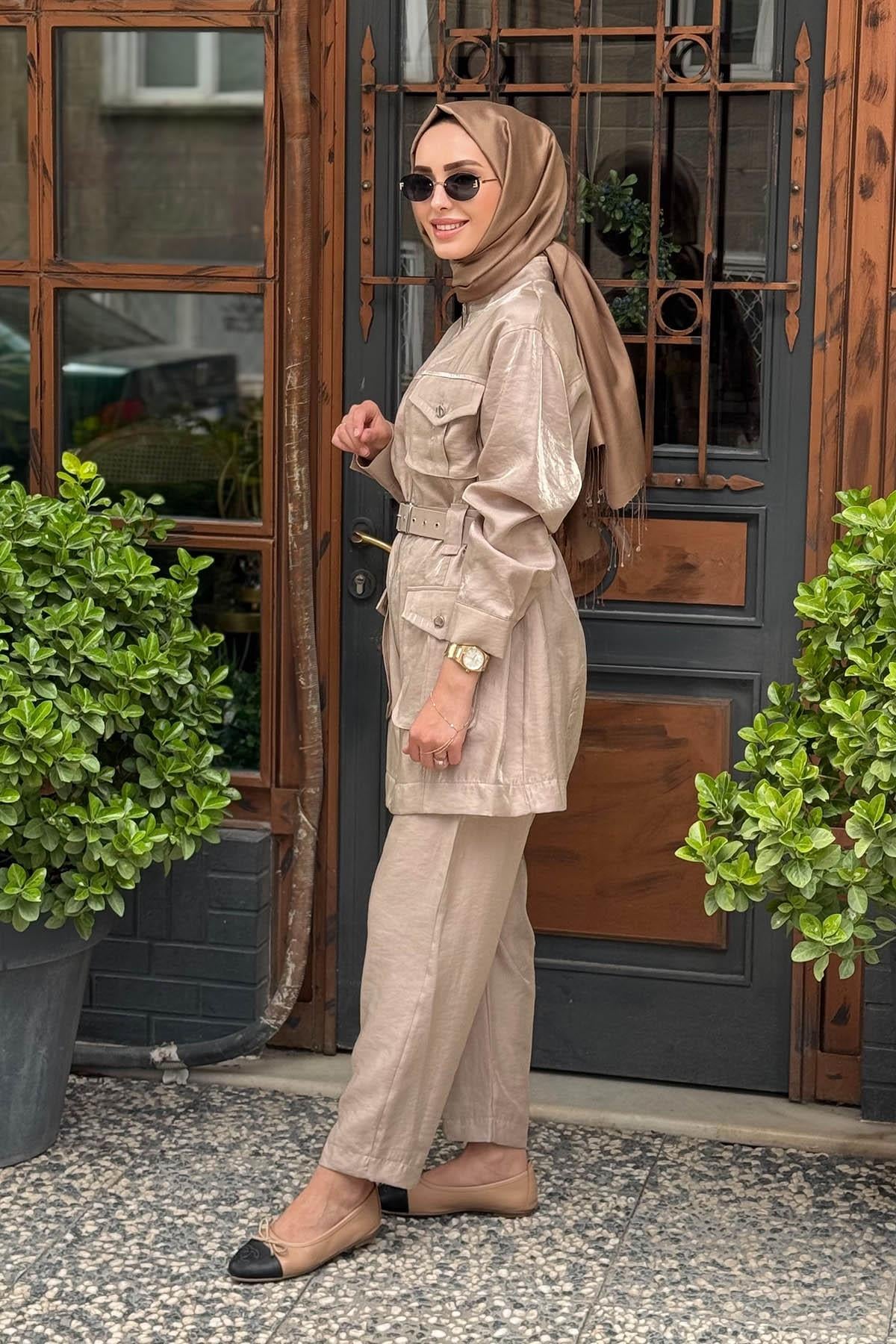 Nurcan Çetin Pantolonlu Takım 25463 Taş