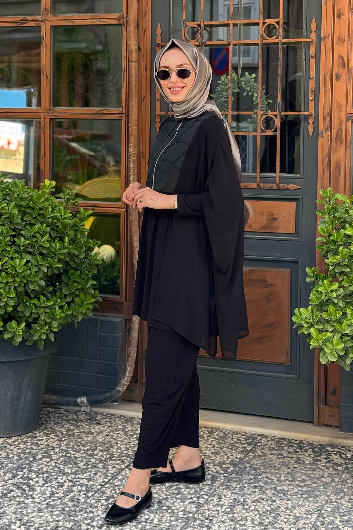 Nurcan Çetin Pantolonlu Takım 25484 Siyah