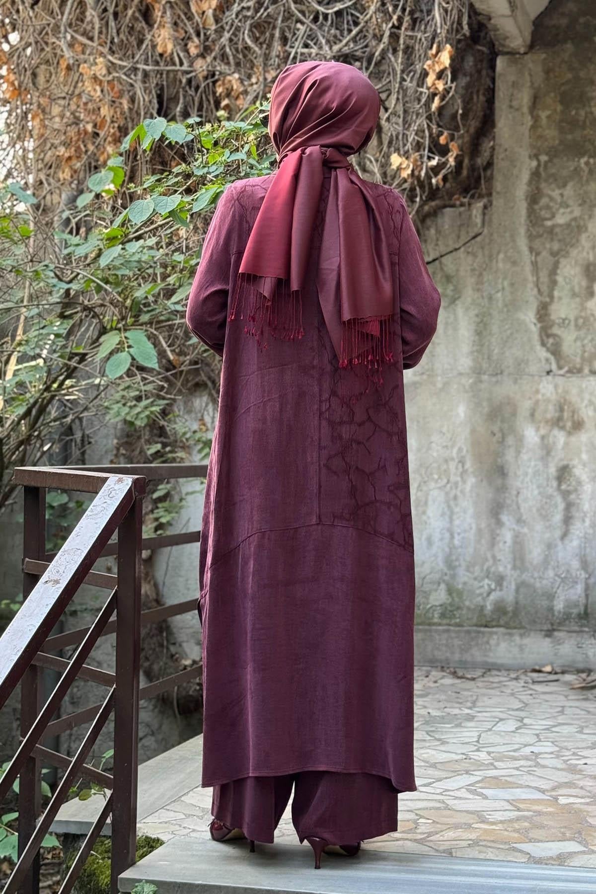 Nurcan Çetin Pantolonlu Takım 25500 Bordo