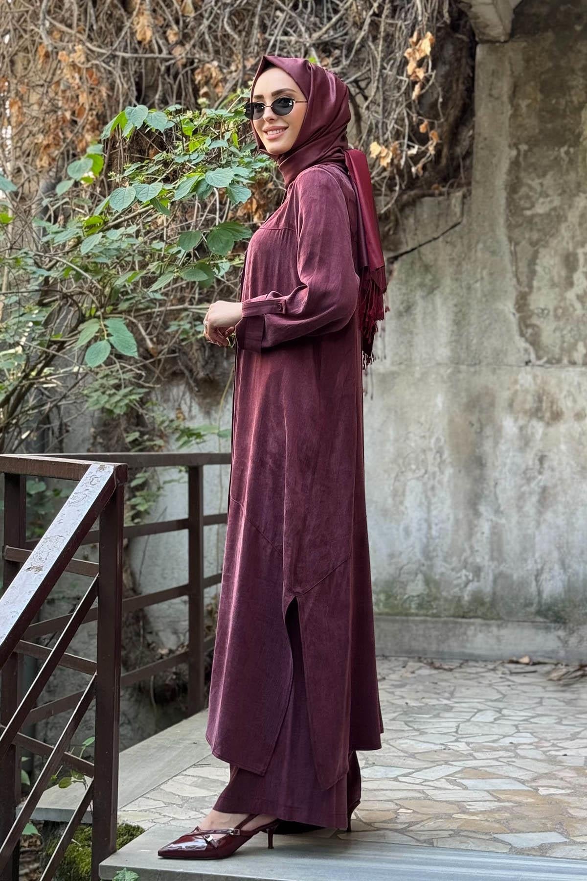 Nurcan Çetin Pantolonlu Takım 25500 Bordo