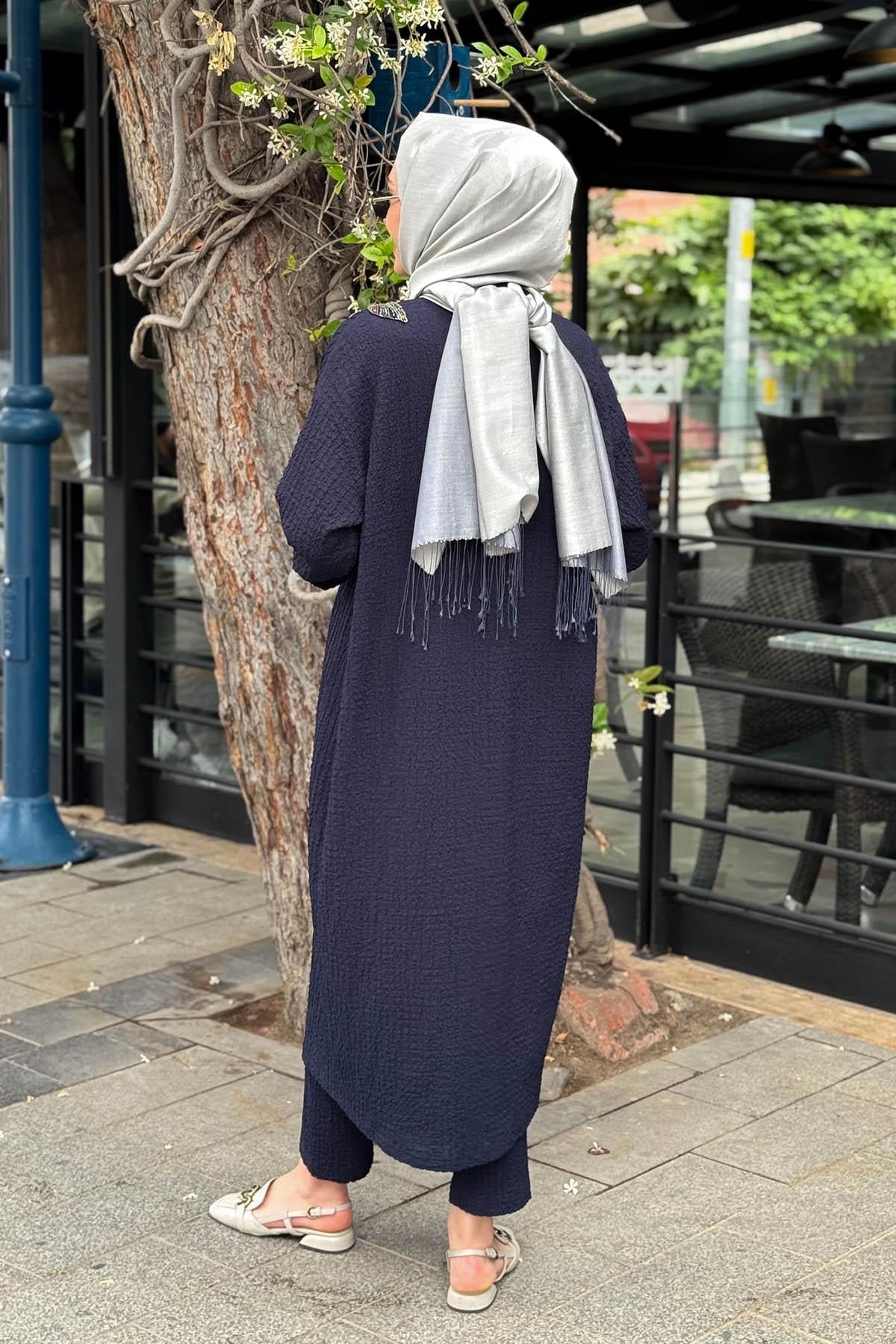 Nurcan Çetin Pantolonlu Takım 25602 Lacivert