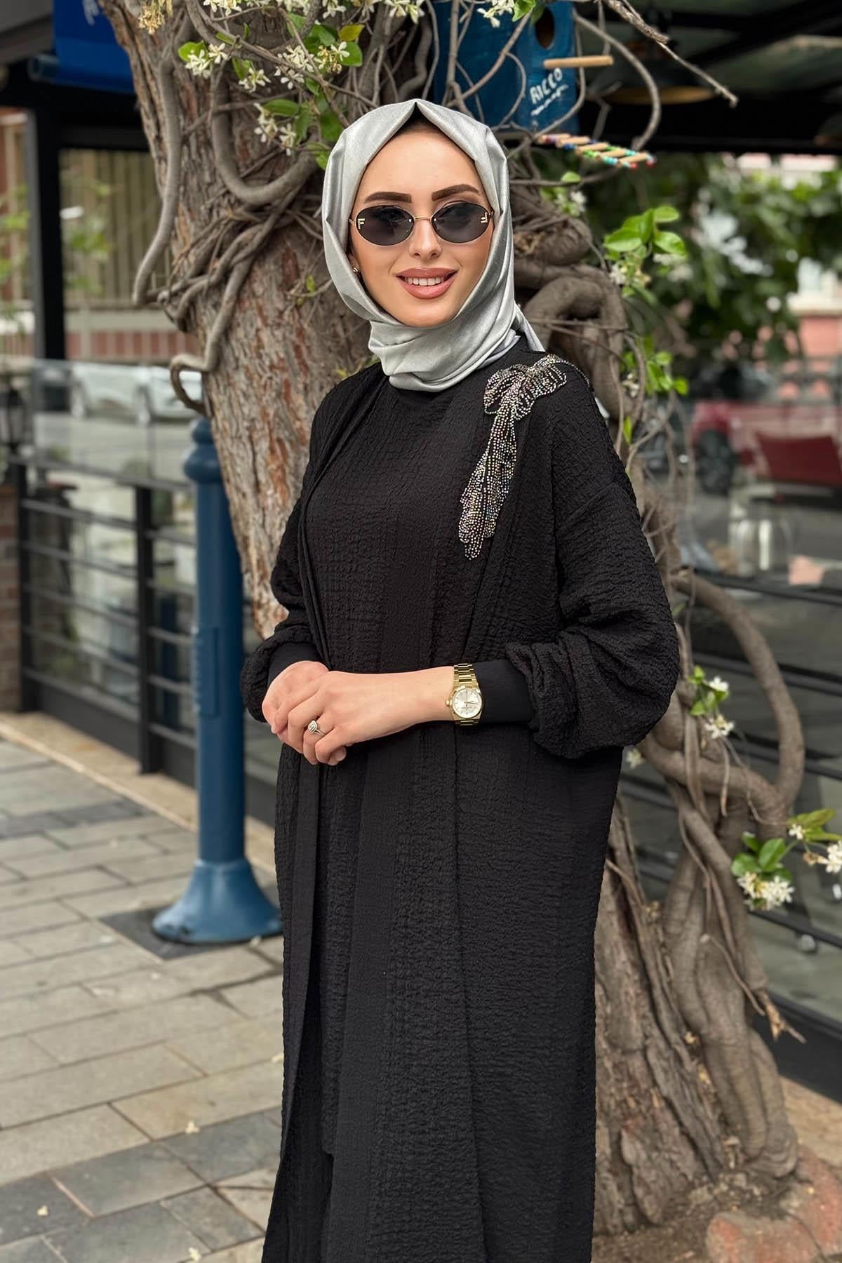 Nurcan Çetin Pantolonlu Takım 25602 Siyah