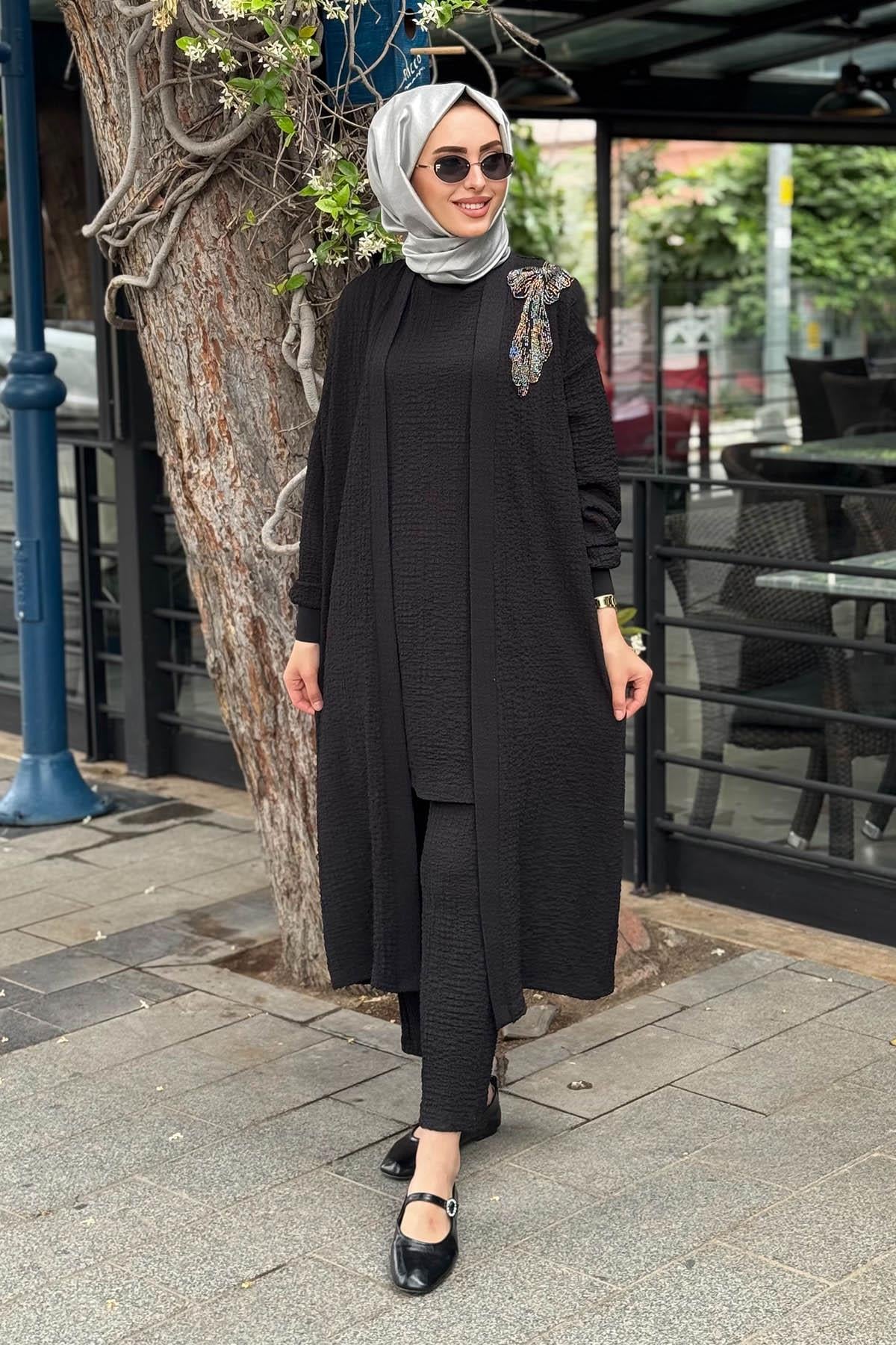 Nurcan Çetin Pantolonlu Takım 25602 Siyah