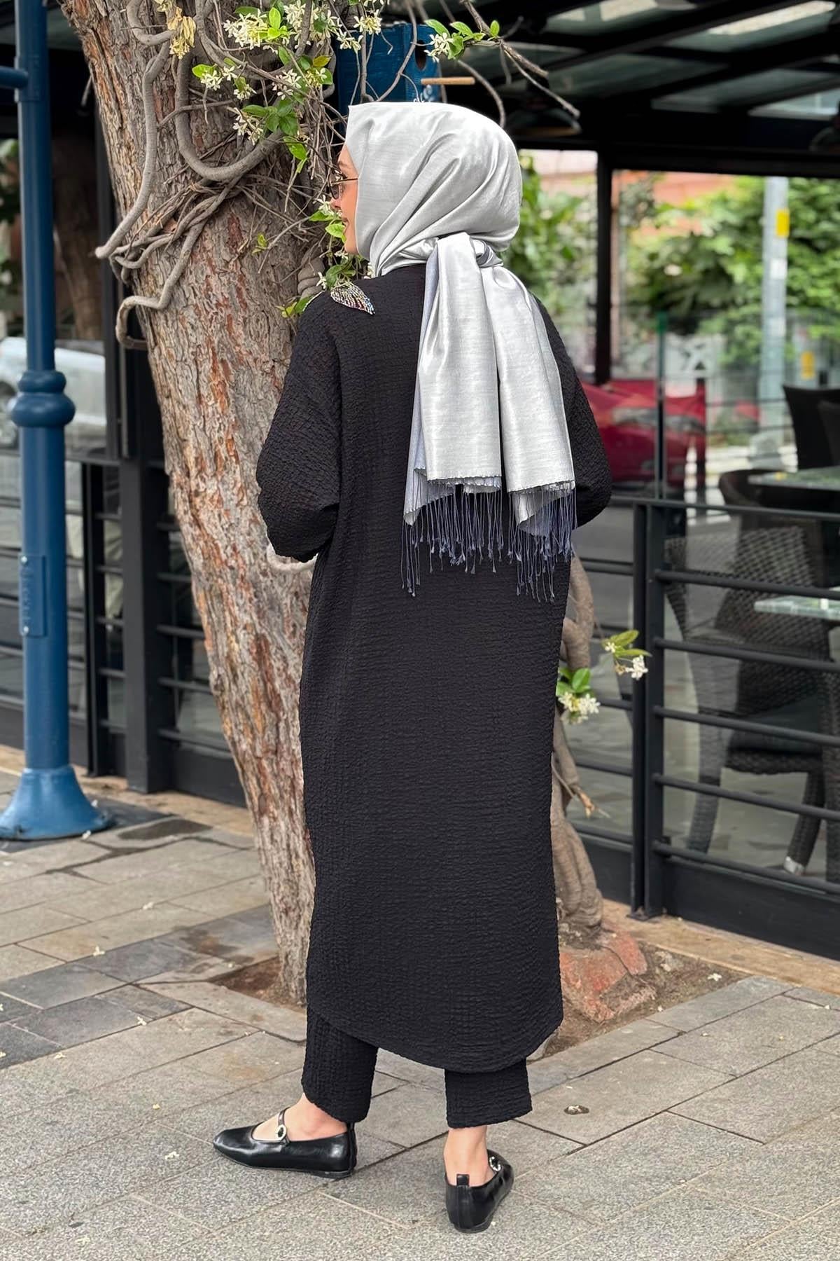 Nurcan Çetin Pantolonlu Takım 25602 Siyah