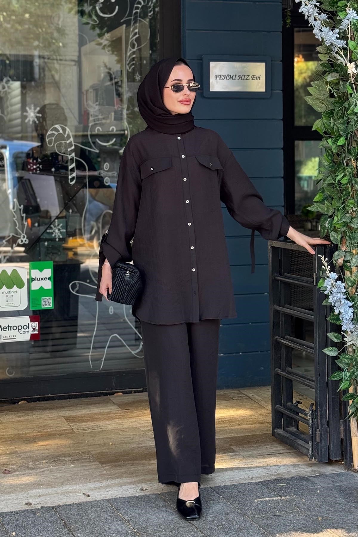 Nurcan Çetin Pantolonlu Takım 26407 Siyah