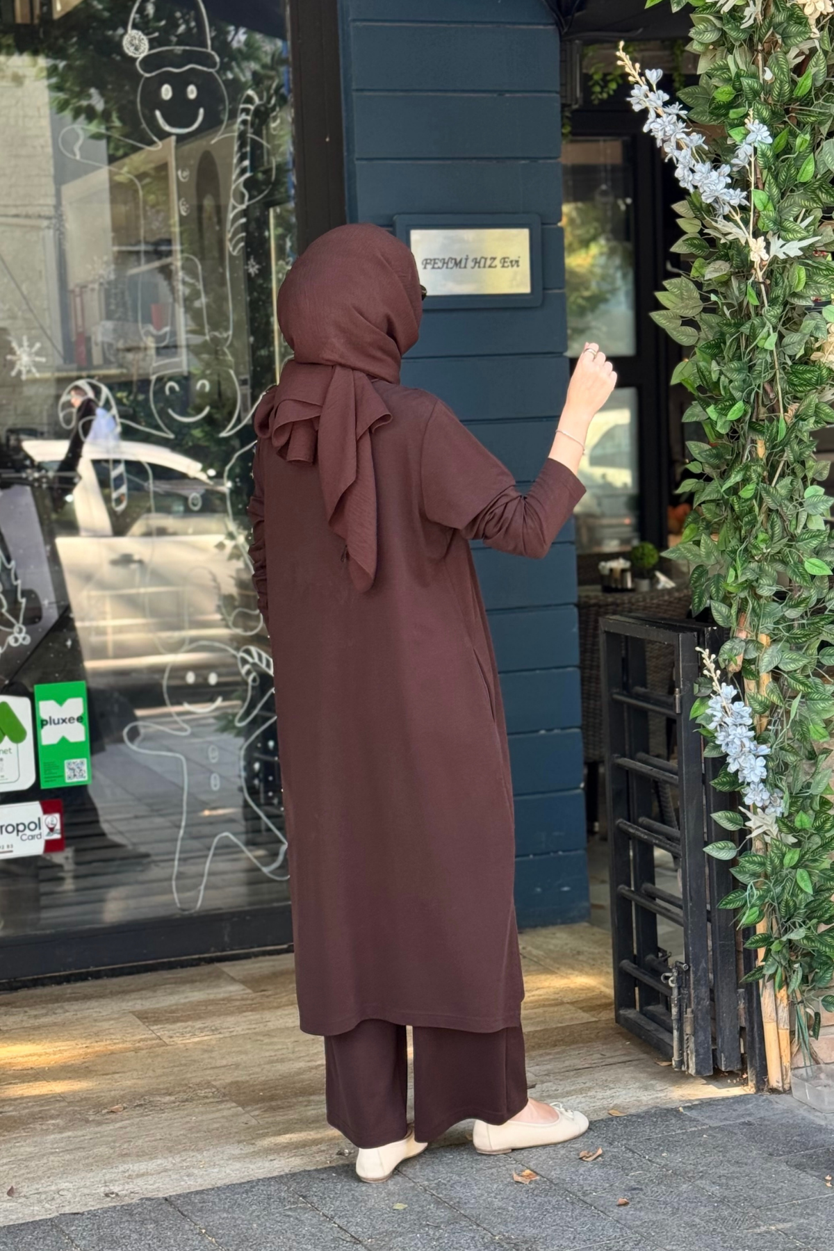Nurcan Çetin Pantolonlu Takım 26448 Kahve