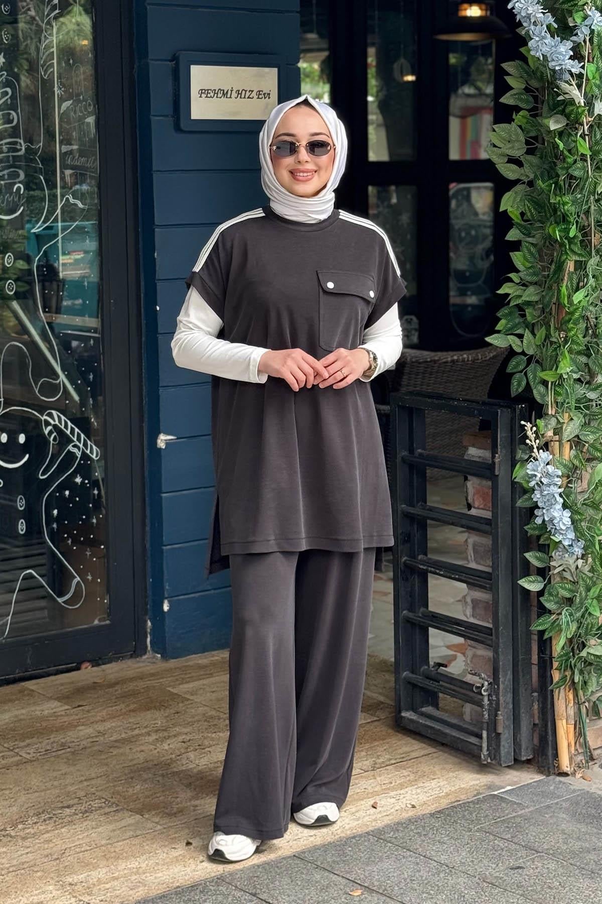 Nurcan Çetin Pantolonlu Takım 26614 Siyah