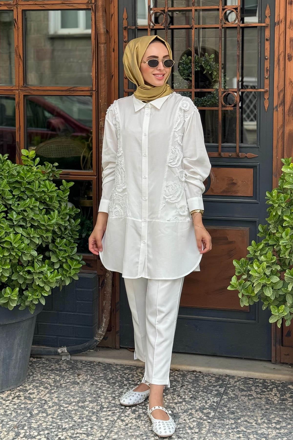 Nurcan Çetin Tunik 25231 Ekru