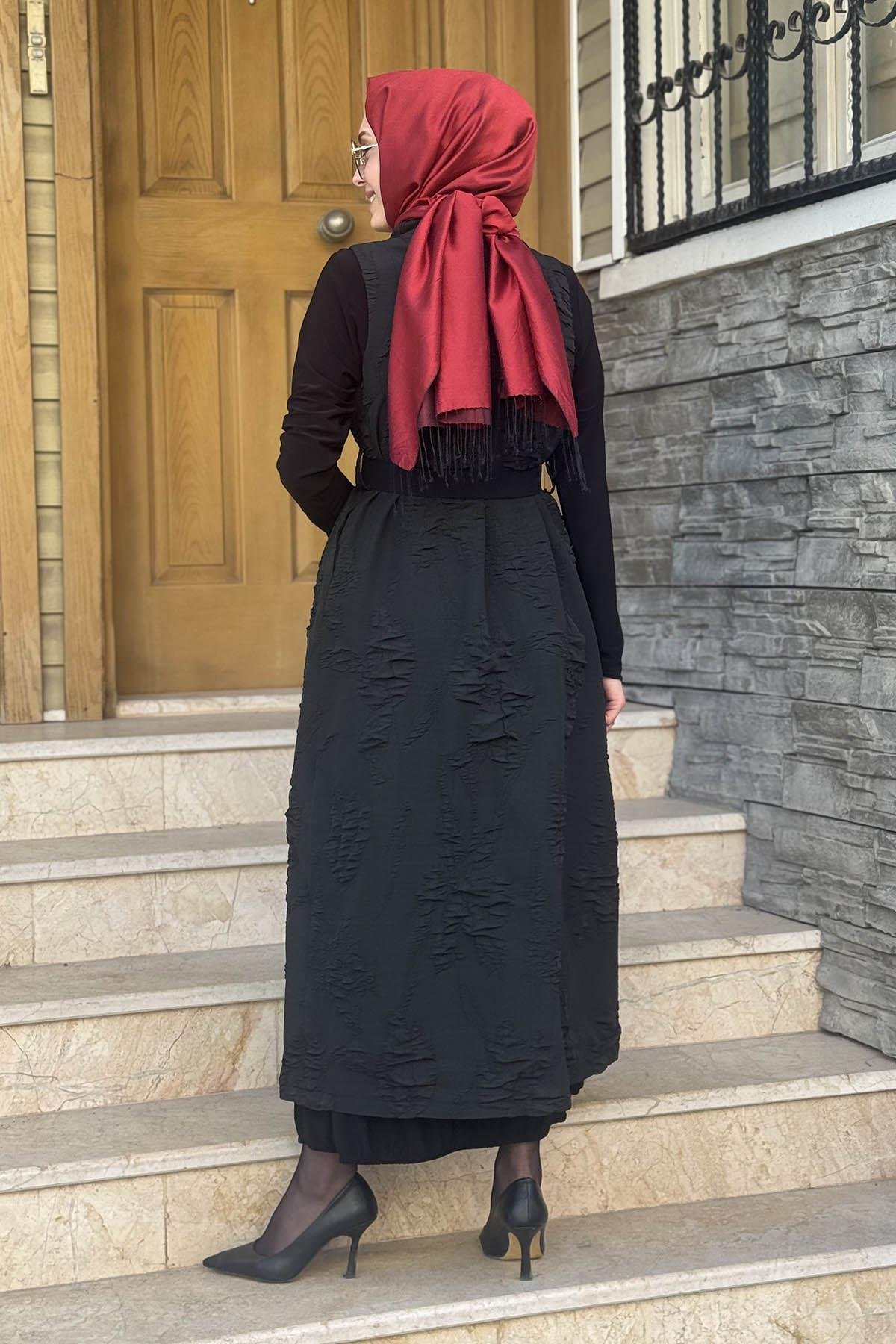 Nurcan Çetin Yelek 25224 Siyah