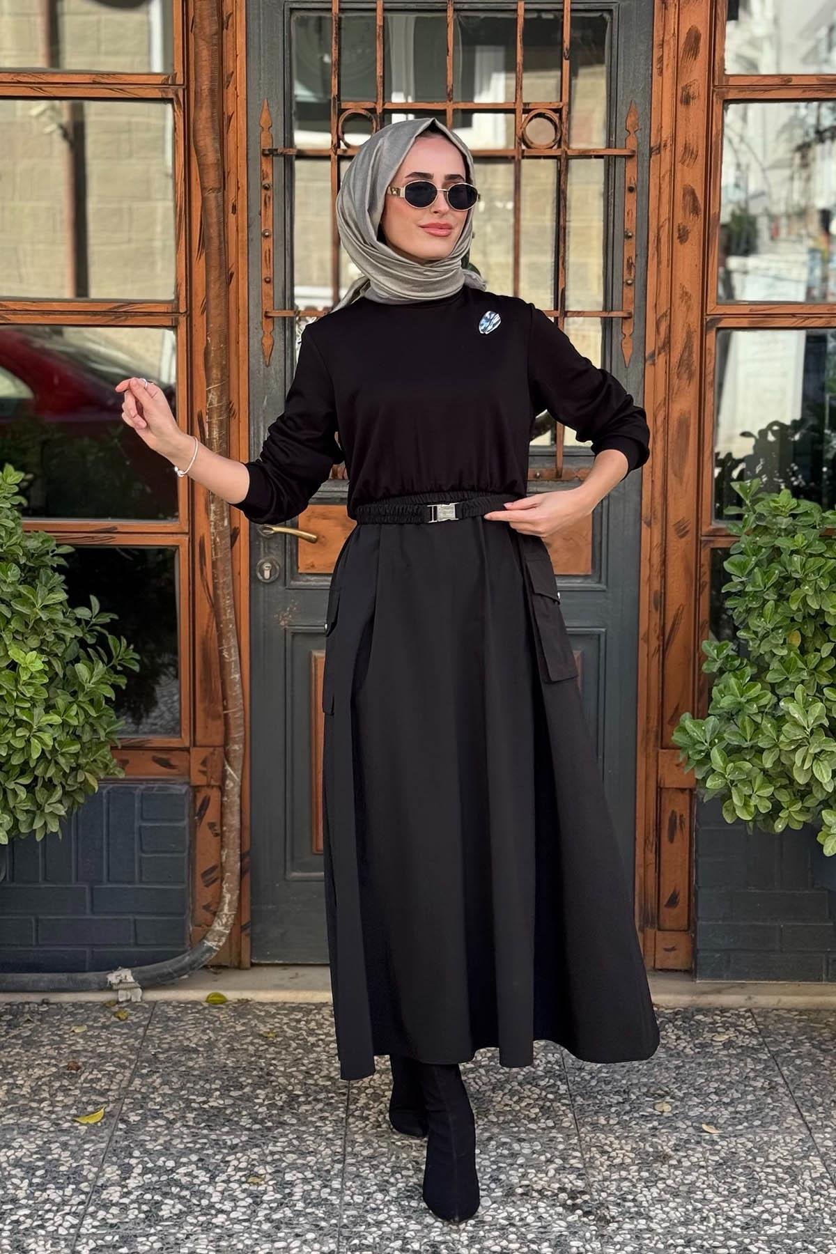 OMELYA Elbise 26KZ1075 Siyah