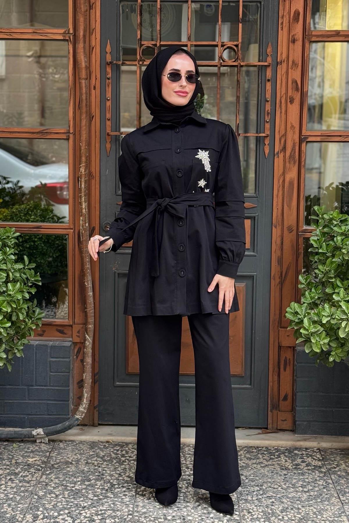 OMELYA Pantolonlu Takım 26KZ1001 Siyah