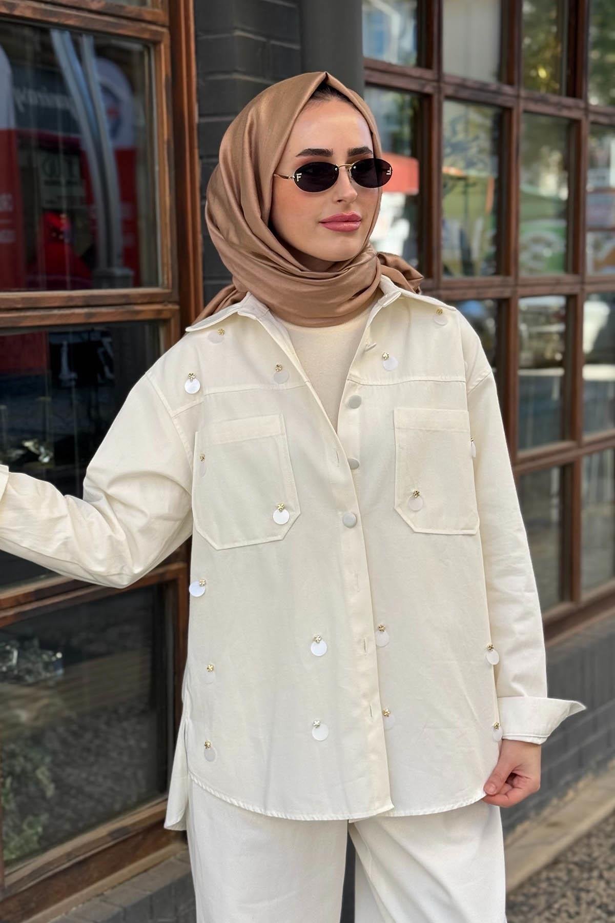 OMELYA Pantolonlu Takım 26KZ1003 Ekru