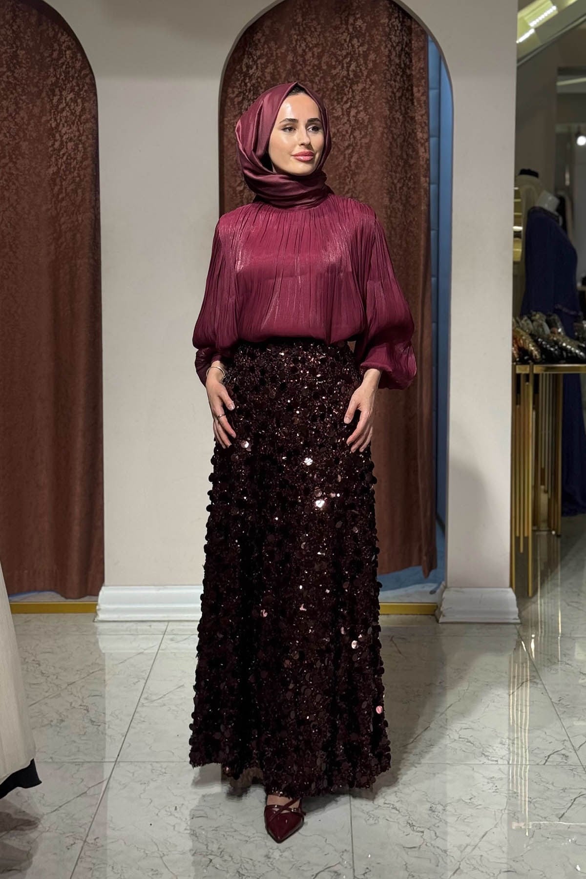 PEÇEM Studio Etekli Takım 254 Bordo