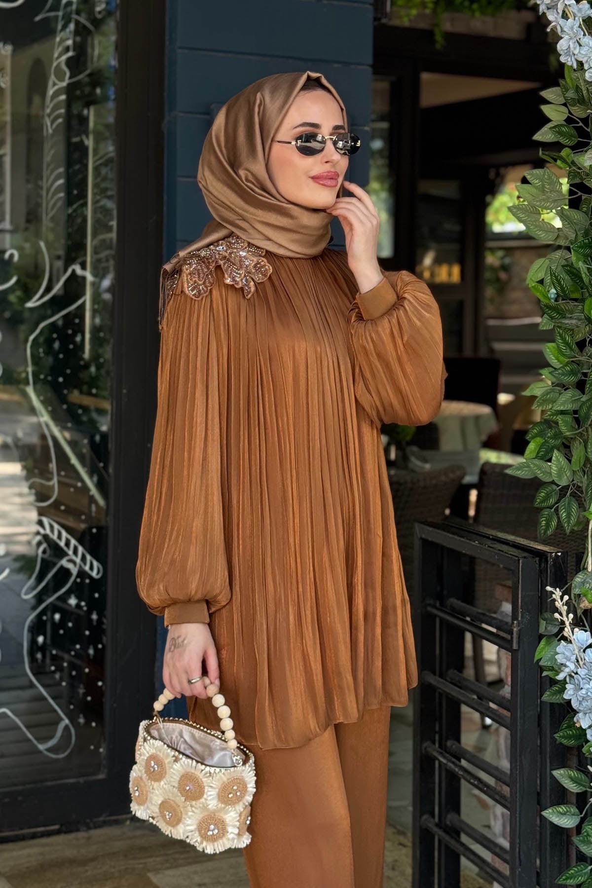 PEÇEM Studio Pantolonlu Takım 153-1002 Bakır