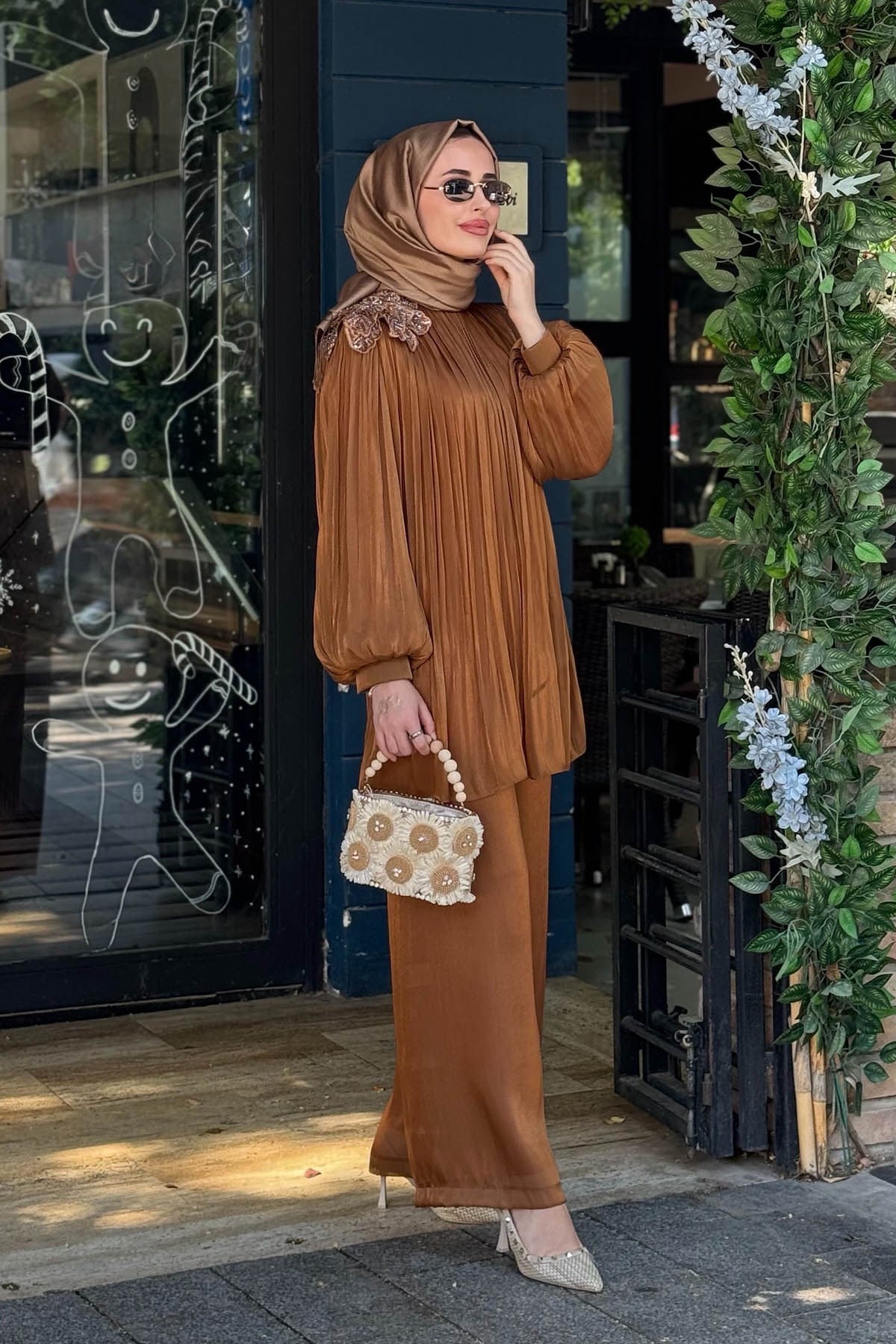PEÇEM Studio Pantolonlu Takım 153-1002 Bakır