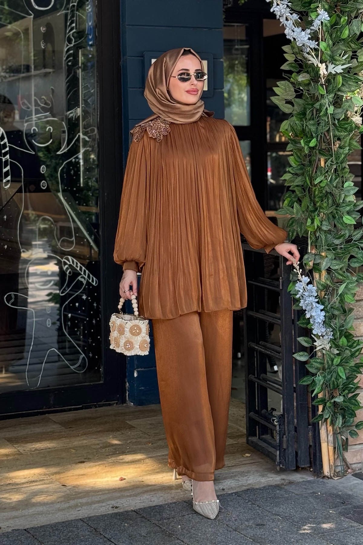 PEÇEM Studio Pantolonlu Takım 153-1002 Bakır