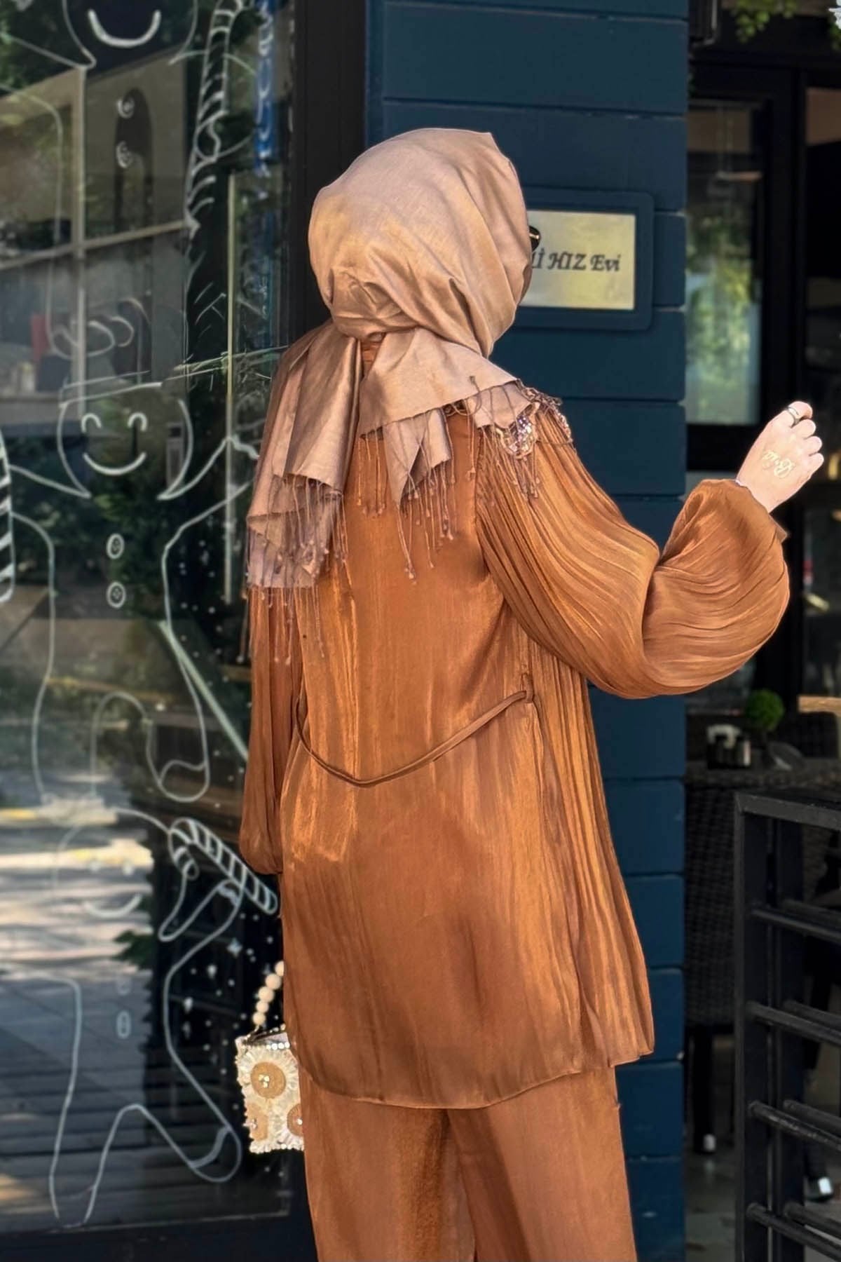 PEÇEM Studio Pantolonlu Takım 153-1002 Bakır