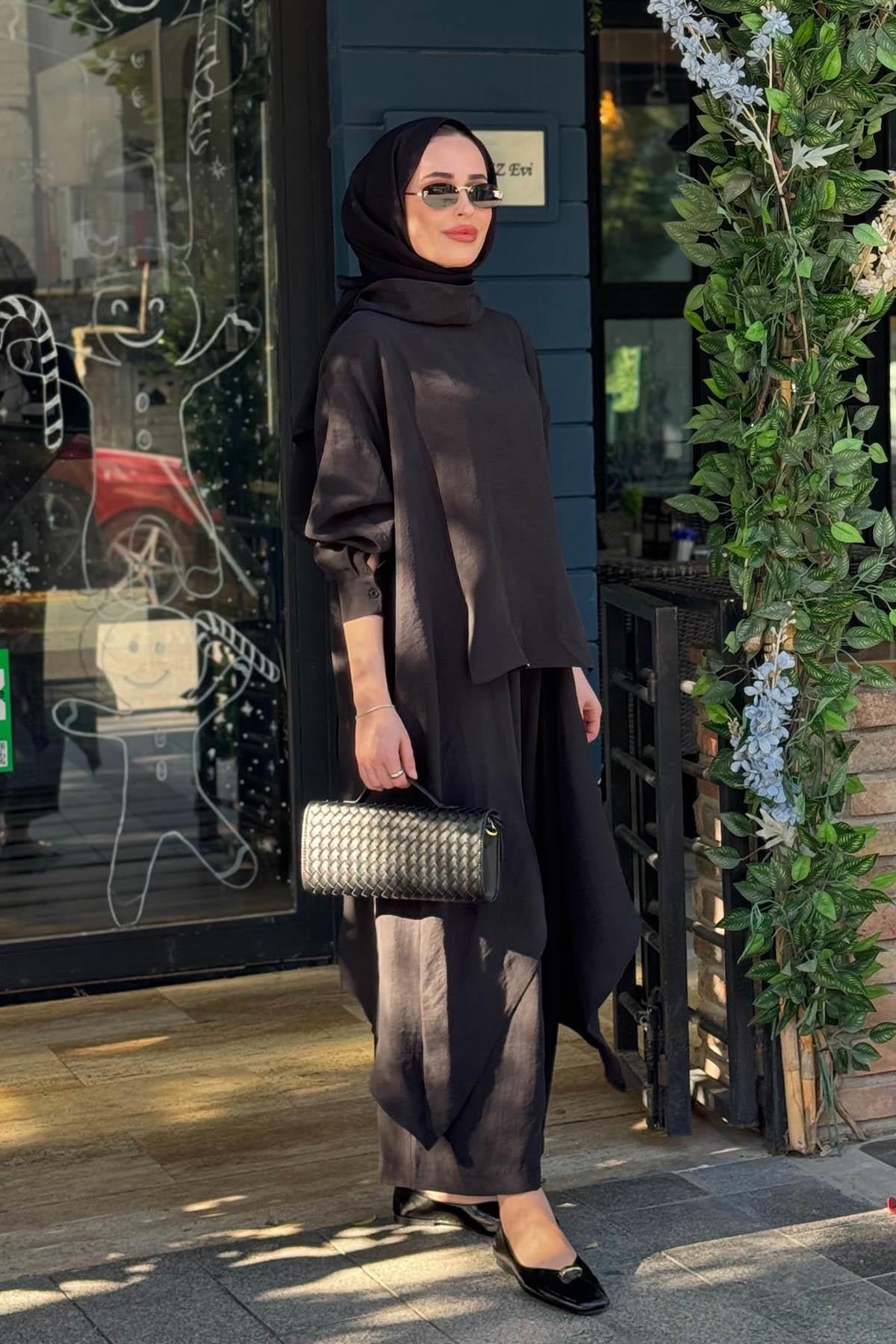 QOOQ Axis Pantolonlu Takım 26SS221T Siyah