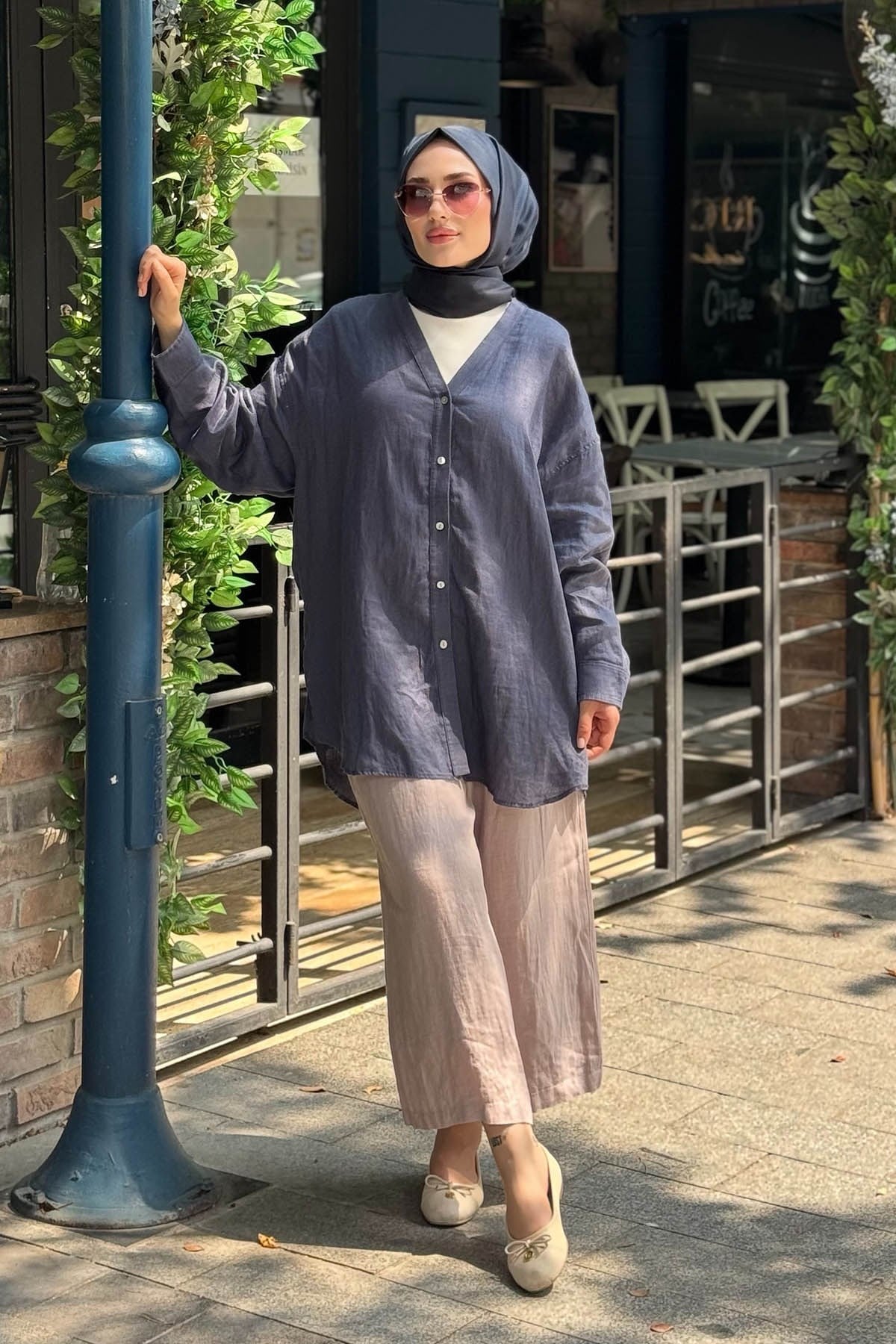 QOOQ Elba Gömlek 26SS240 Lacivert