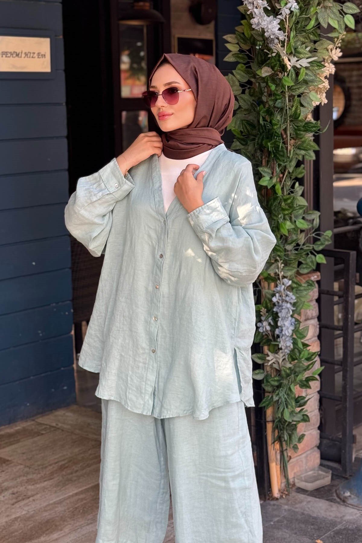 QOOQ Elba Gömlek 26SS240 Mint Yeşili