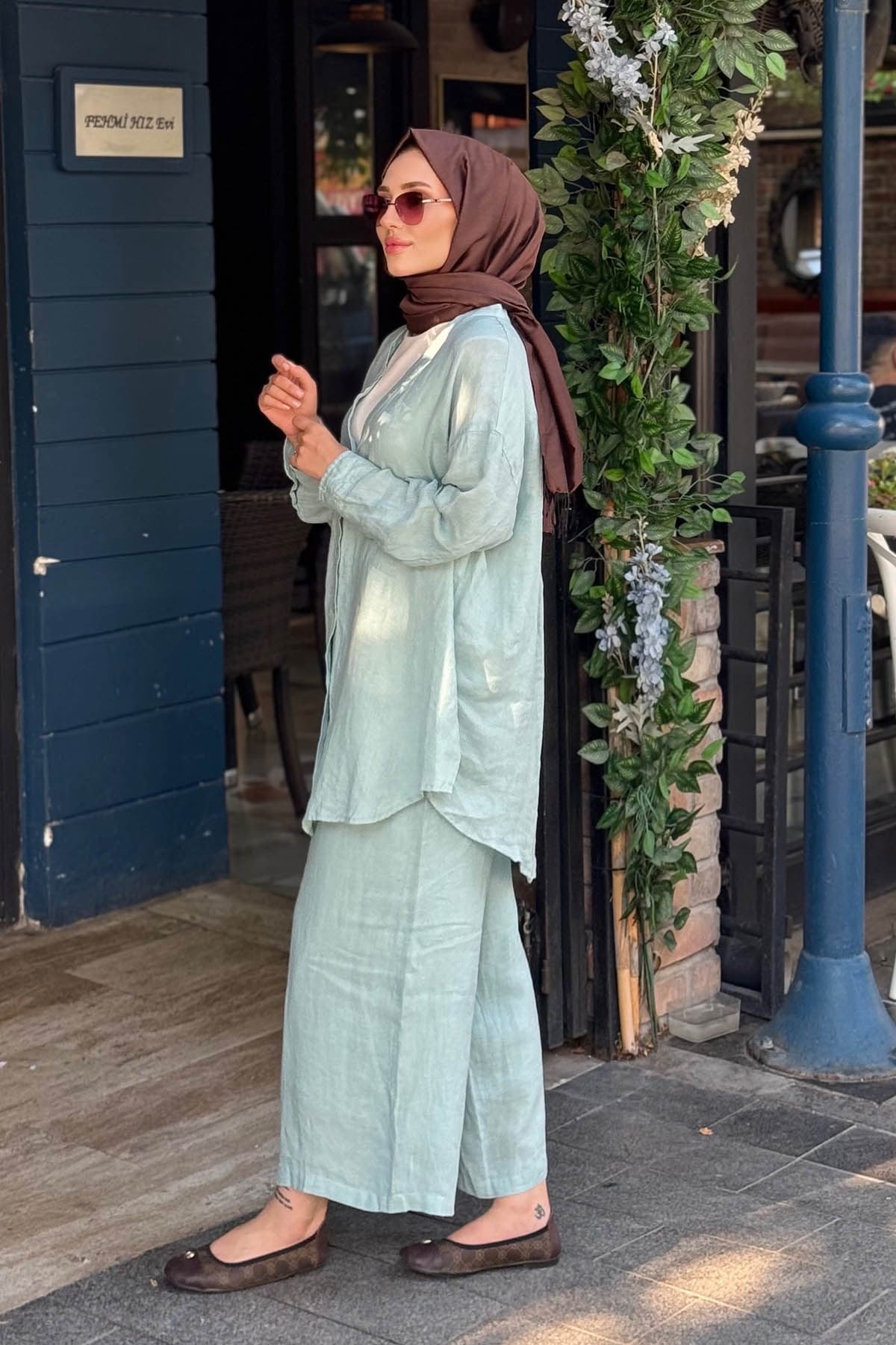 QOOQ Elba Gömlek 26SS240 Mint Yeşili