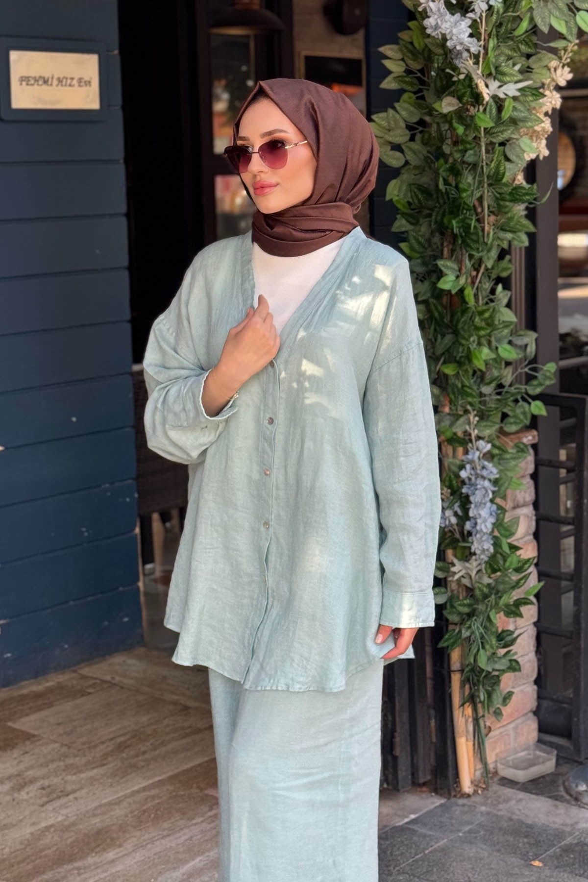 QOOQ Elba Gömlek 26SS240 Mint Yeşili