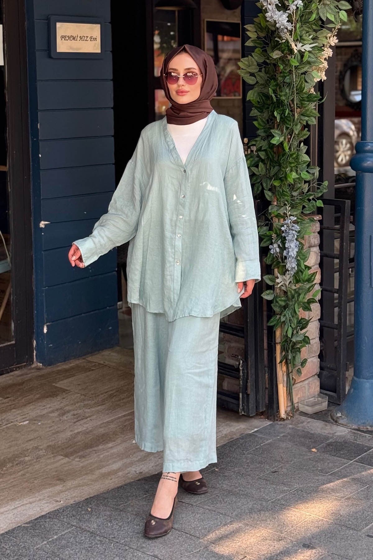 QOOQ Elba Gömlek 26SS240 Mint Yeşili