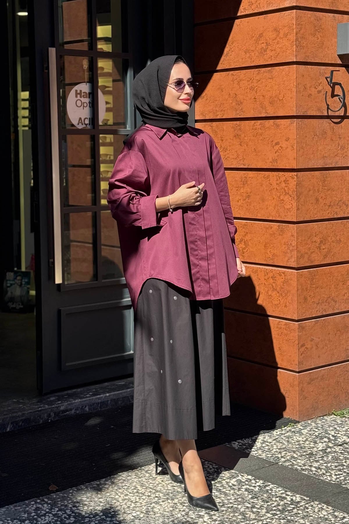 QOOQ Gömlek 27FW205 Bordo