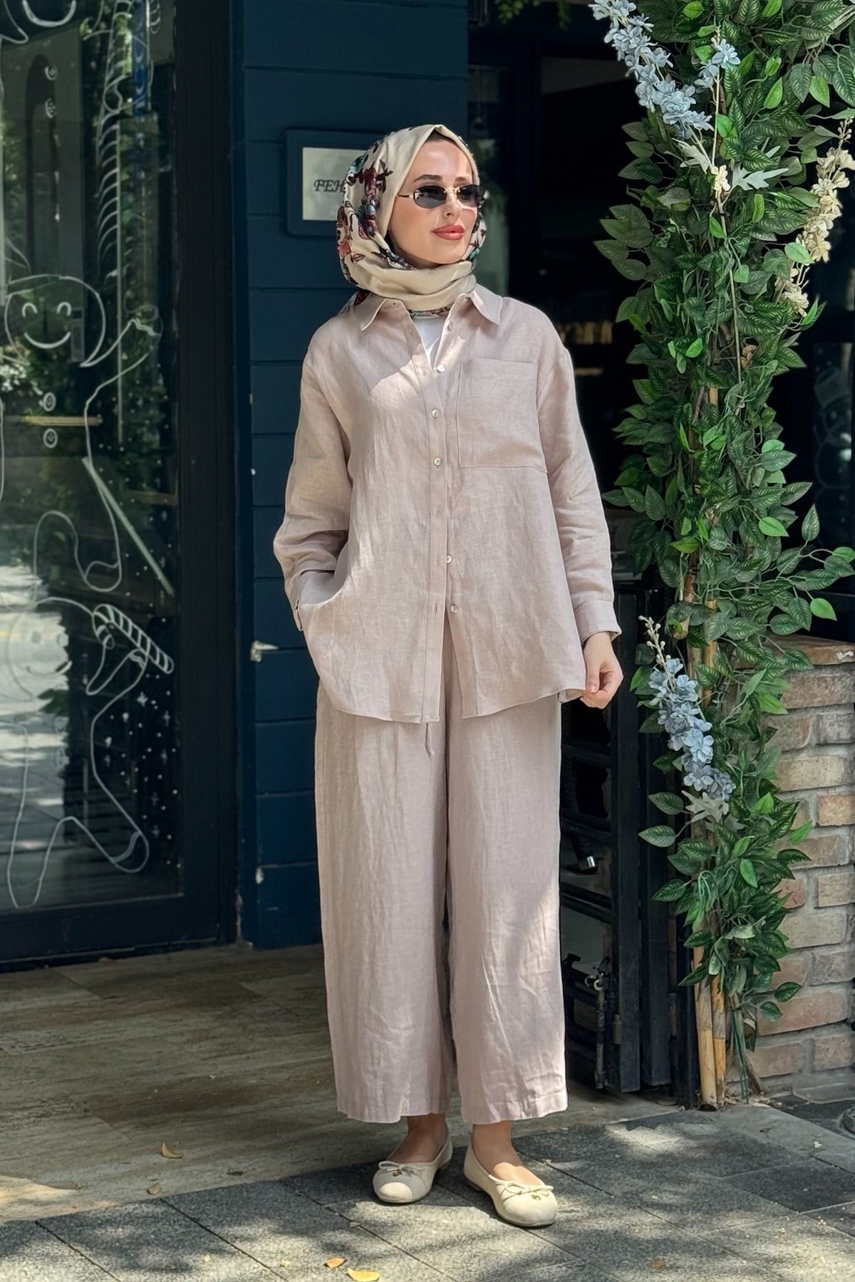 QOOQ Lidya Gömlek 26SS228 Bej