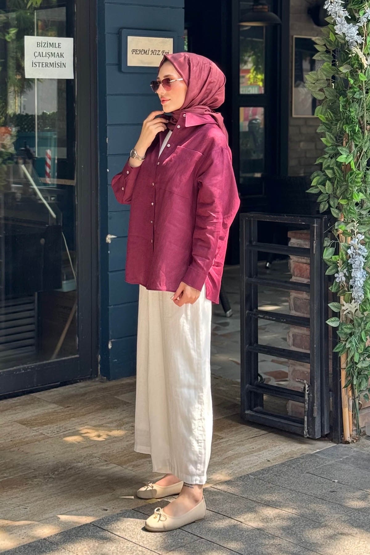 QOOQ Lidya Gömlek 26SS228 Bordo