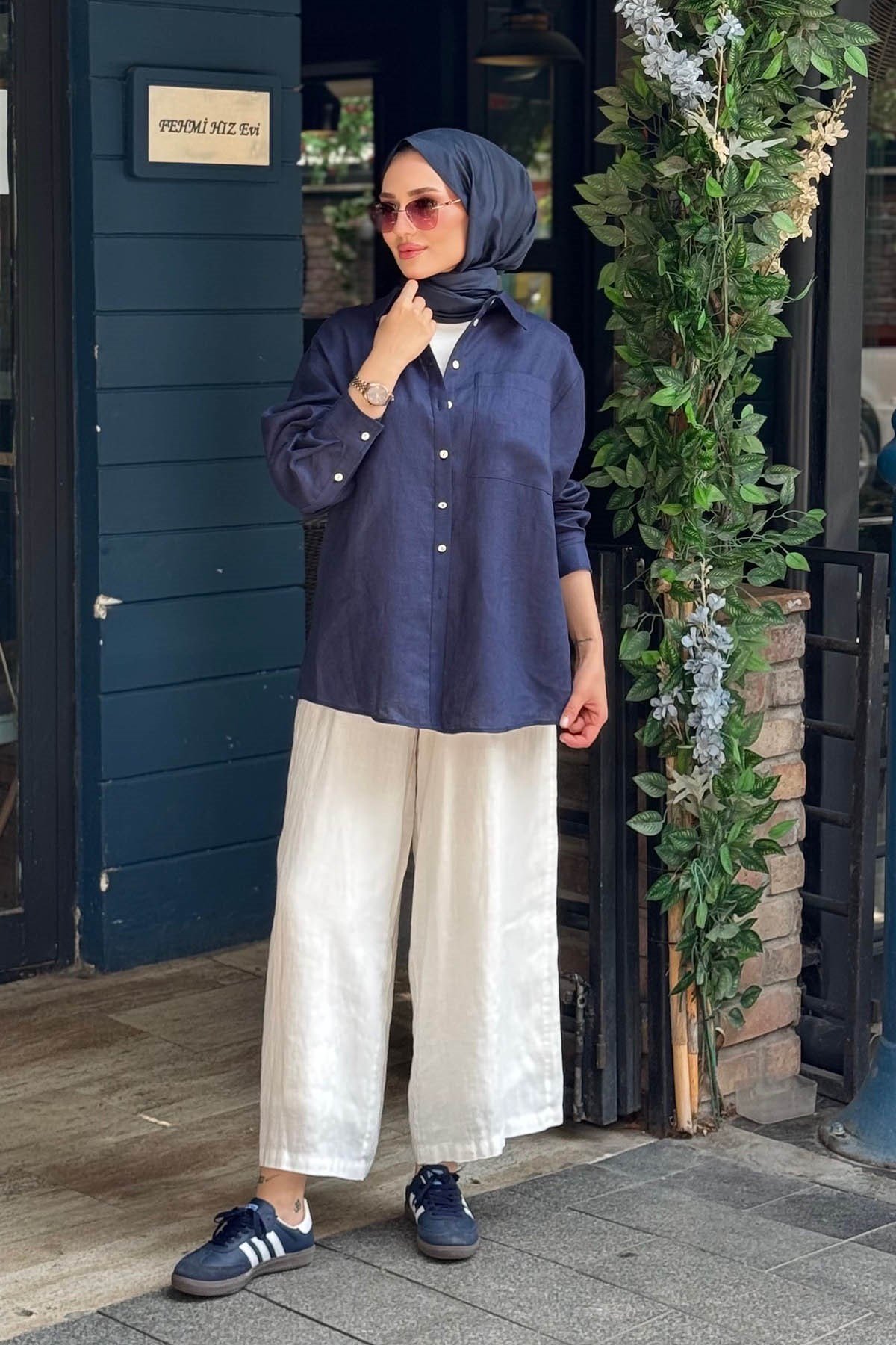 QOOQ Lidya Gömlek 26SS228 Lacivert