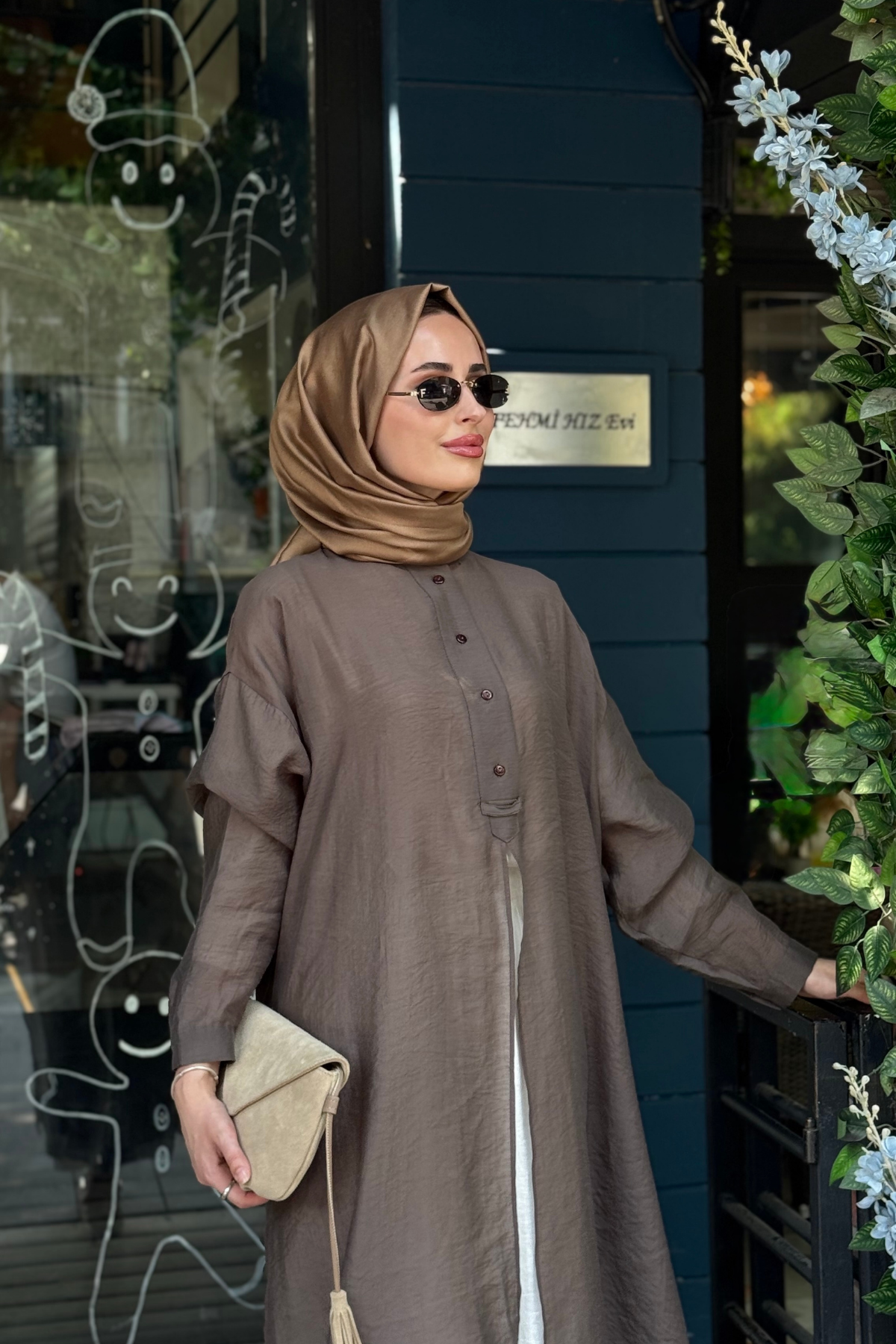 QOOQ Lina Tunik 26SS243 Kahve