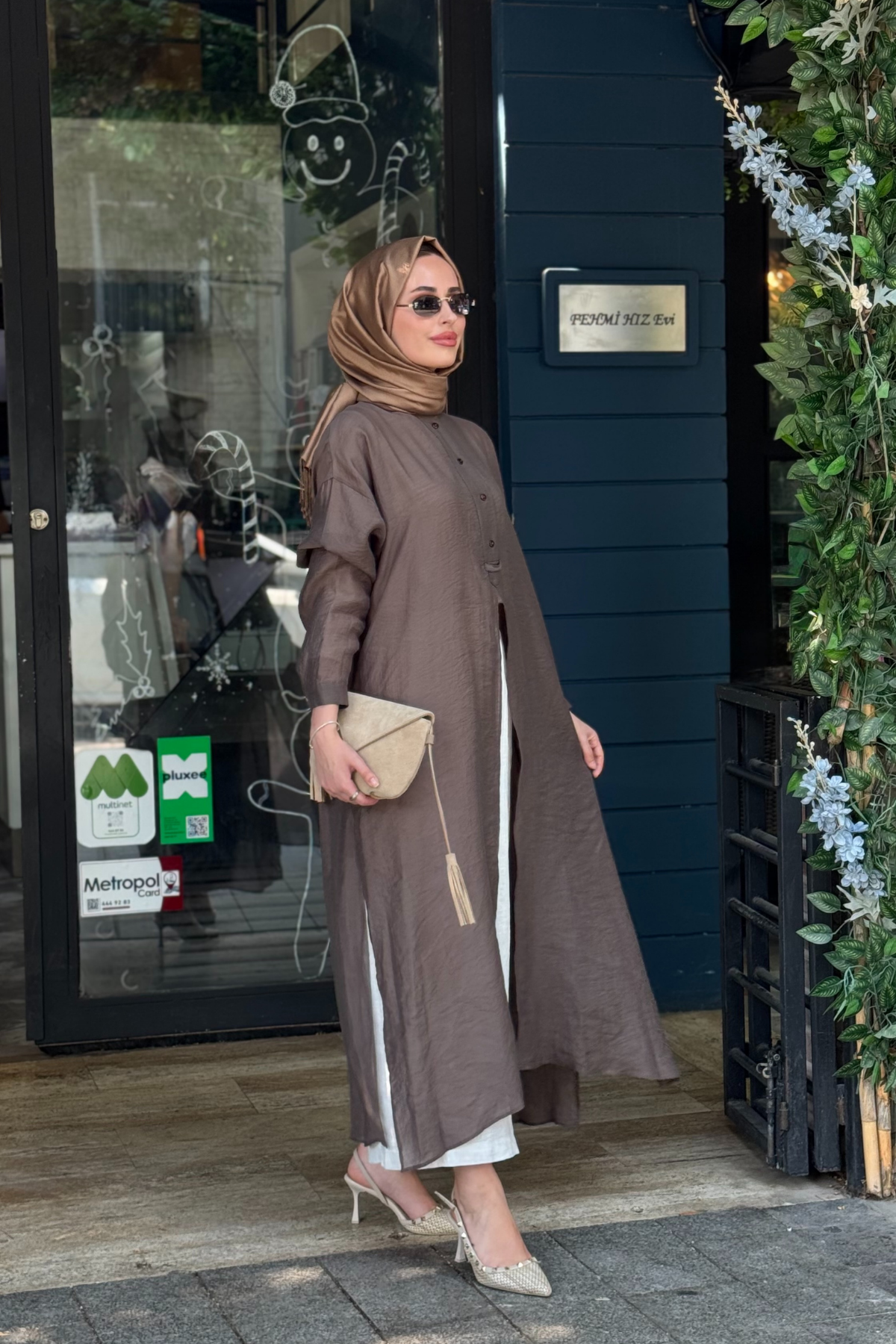 QOOQ Lina Tunik 26SS243 Kahve